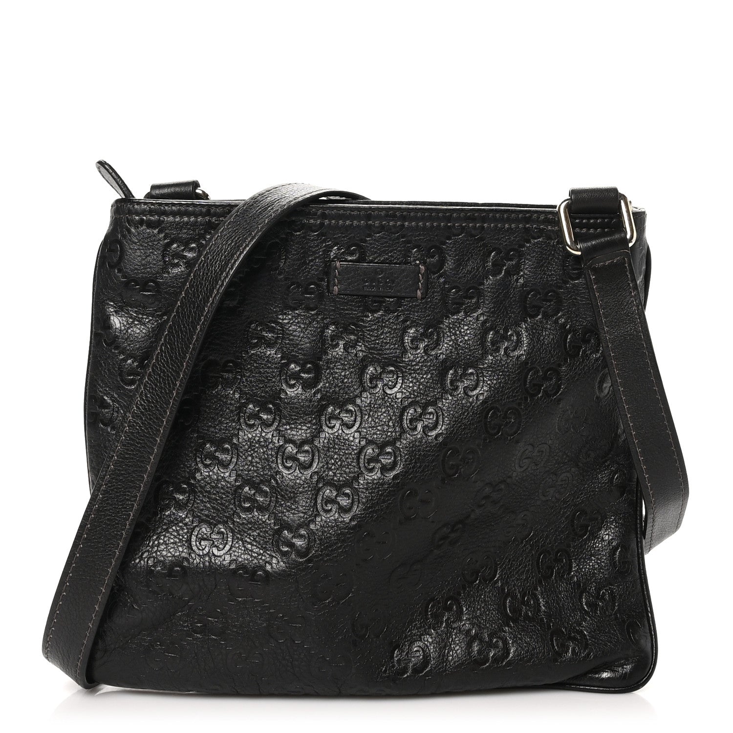 Guccissima Small Flat Messenger Bag Dark Brown