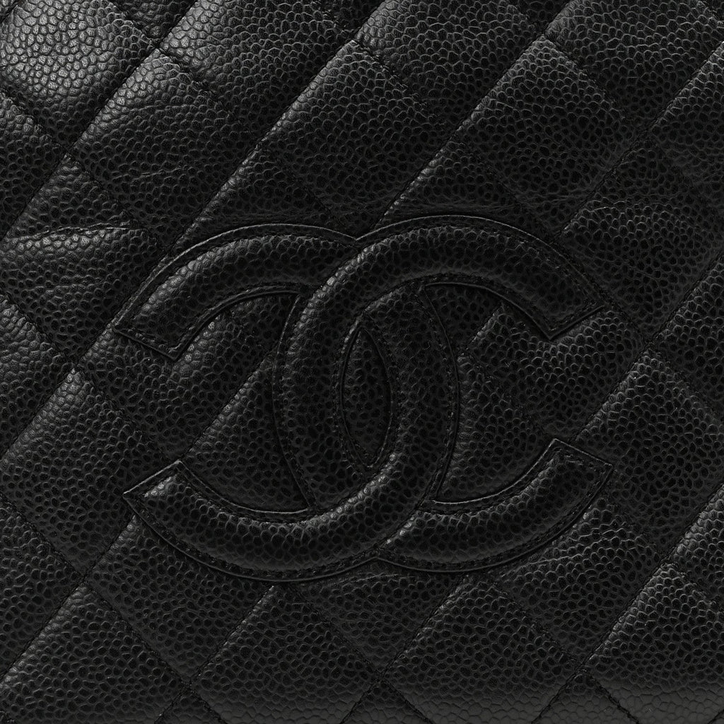 Caviar Quilted Petit Timeless Tote PTT Black