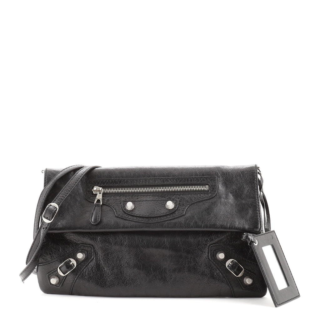 Classic Studs Envelope Strap Clutch Leather