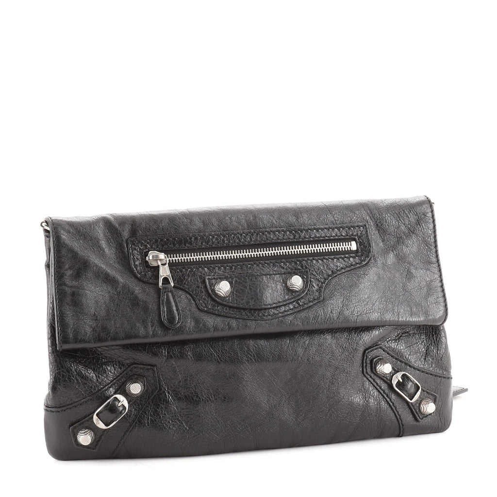 Classic Studs Envelope Strap Clutch Leather