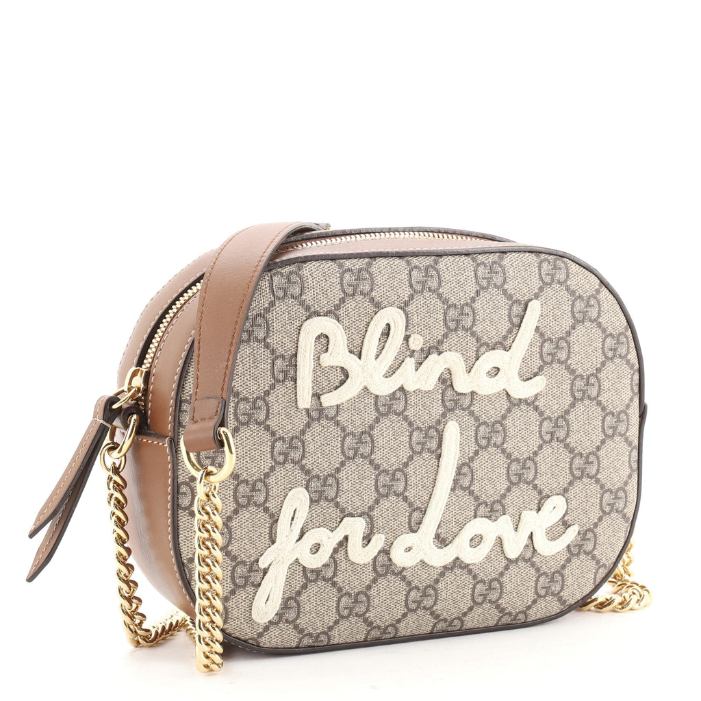 Chain Crossbody Bag Embroidered GG Coated Canvas Mini