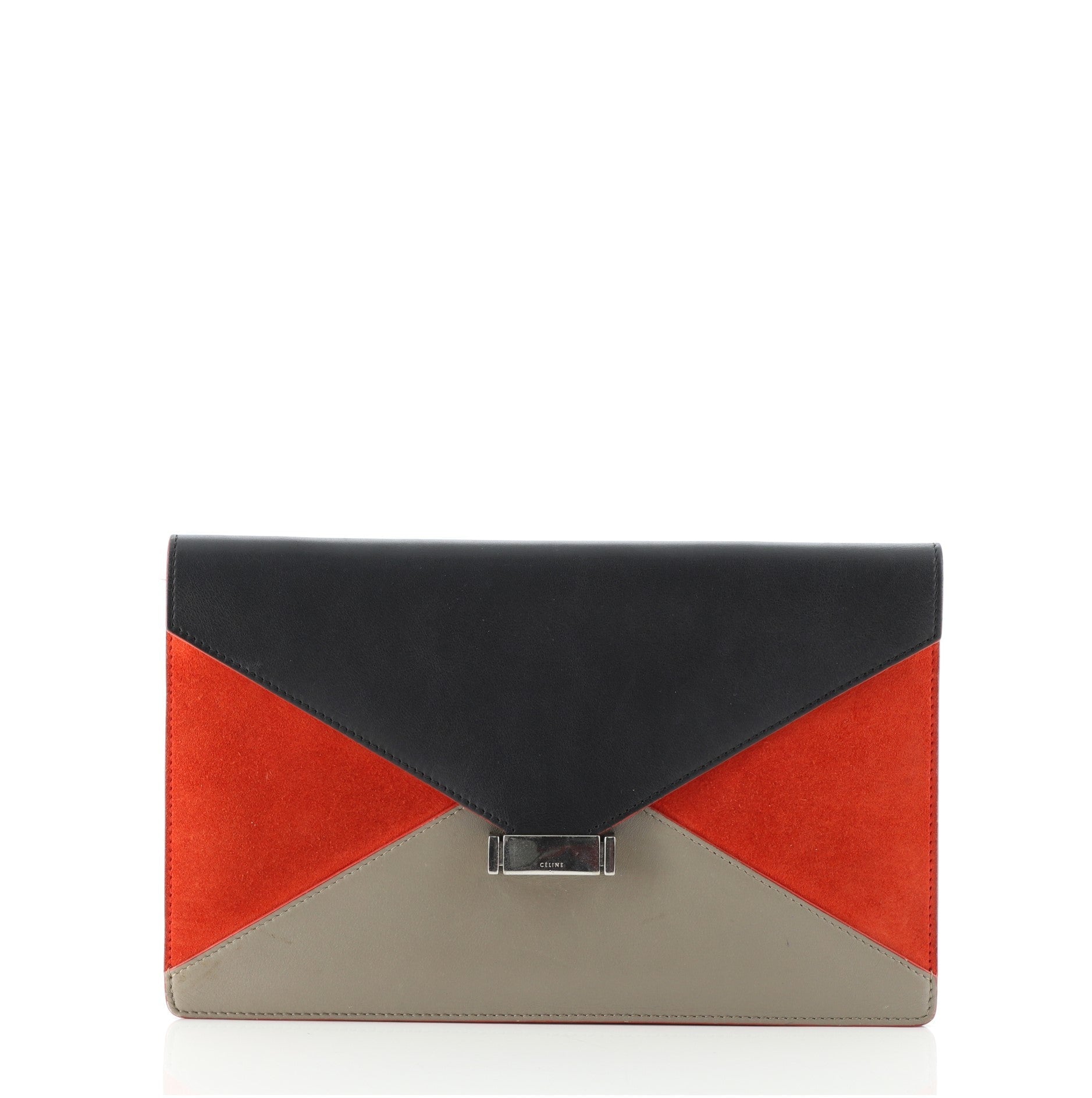 Diamond Clutch Leather and Suede Medium