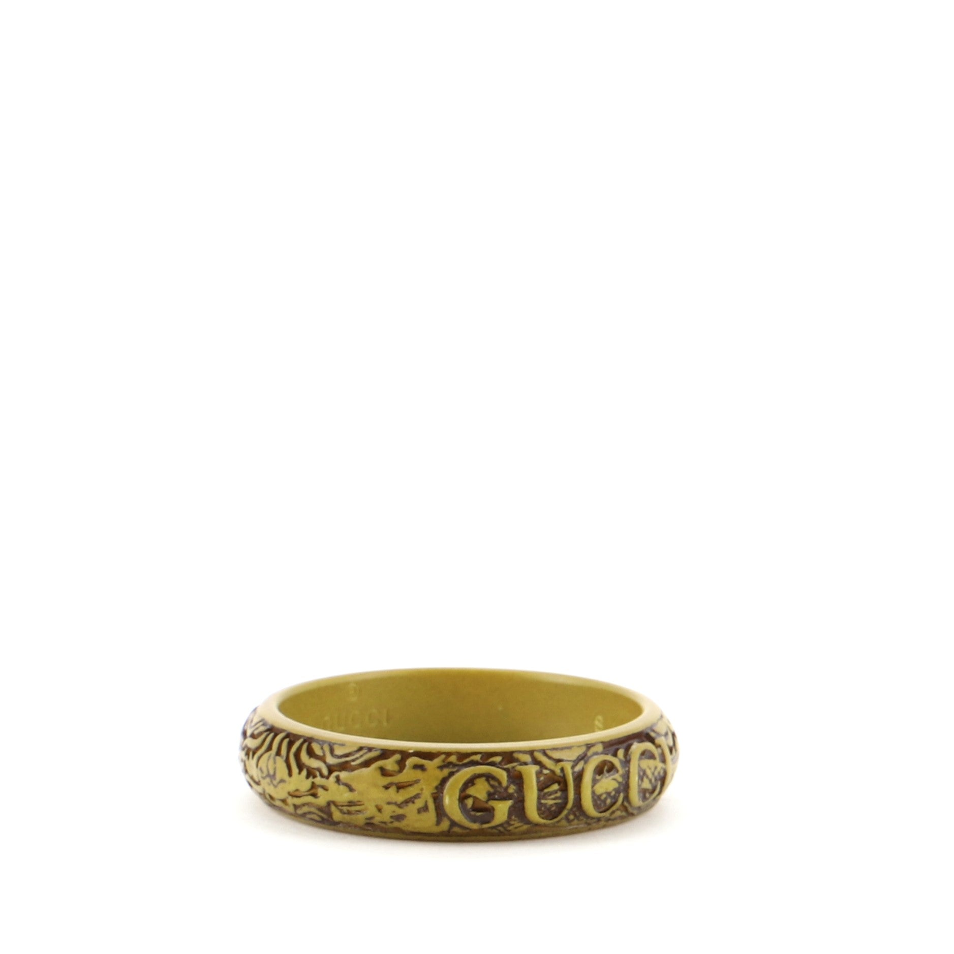 Logo Cuff Bracelet Carved Resin Thin