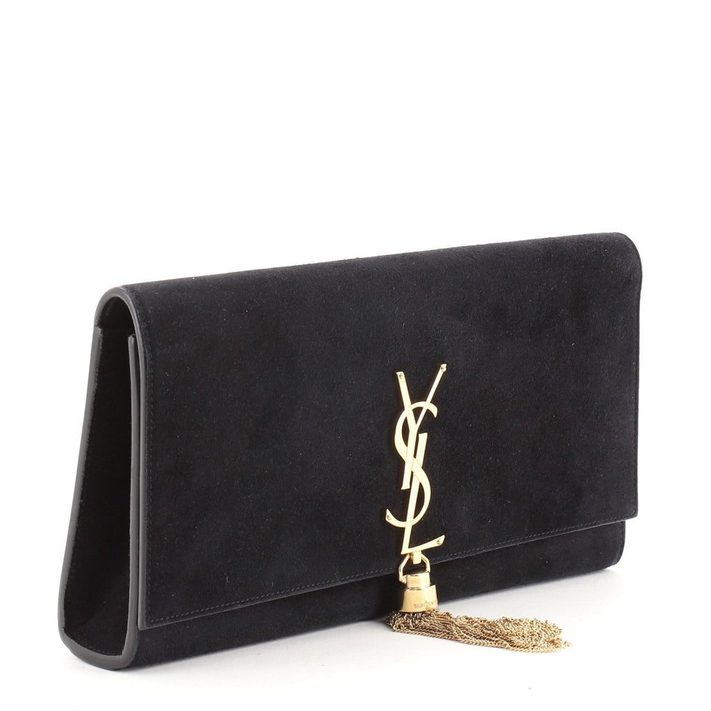 Classic Monogram Tassel Clutch Suede Long