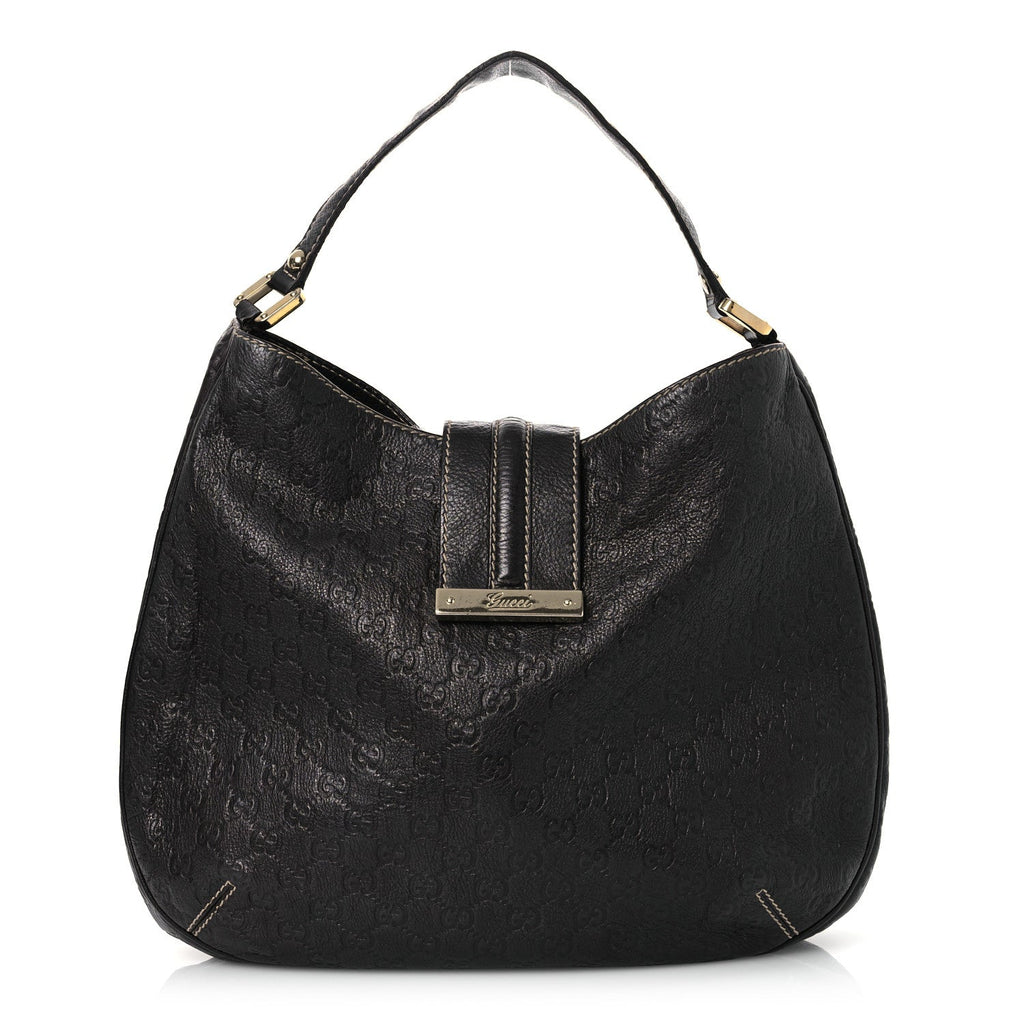 Guccissima Large New Ladies Web Hobo Black