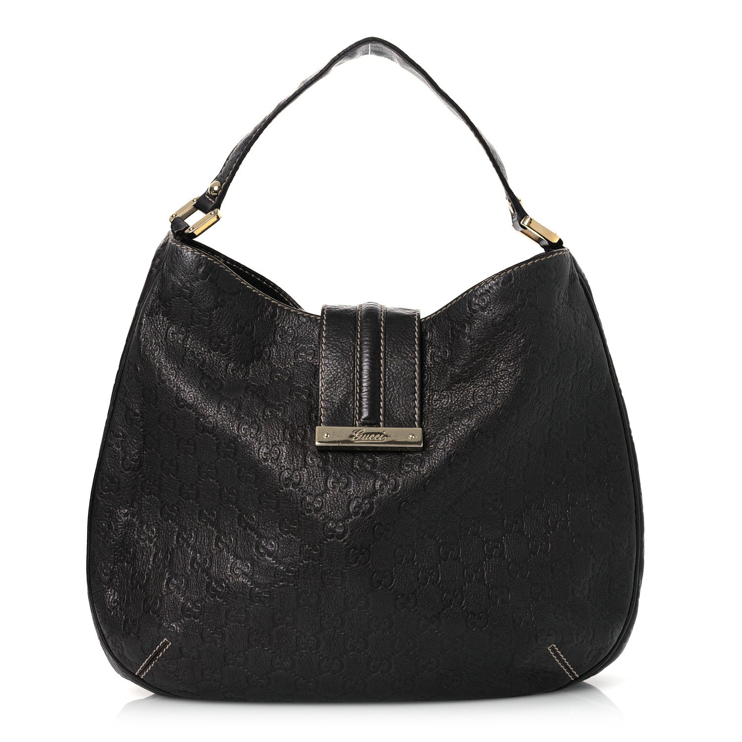 Guccissima Large New Ladies Web Hobo Black