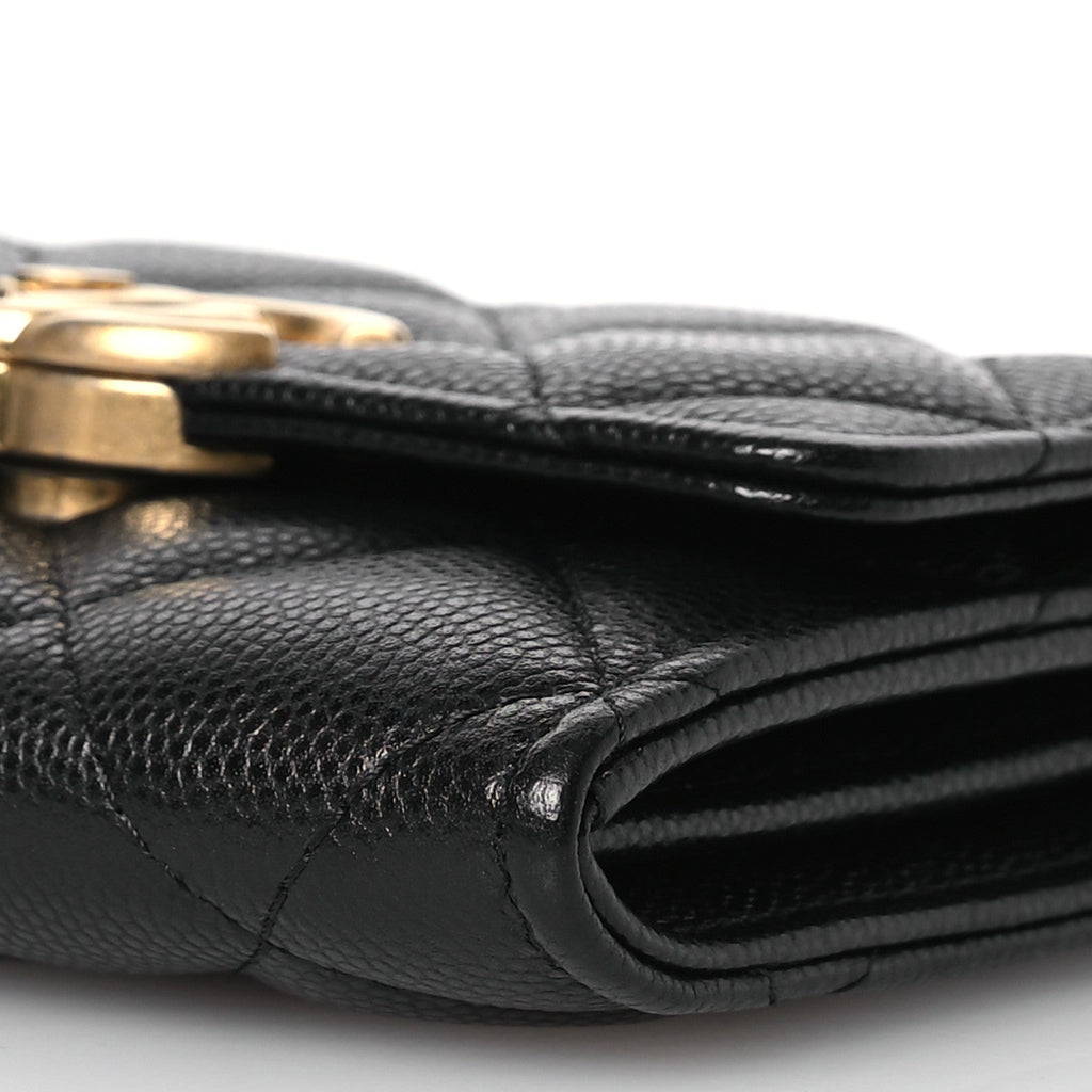 Caviar Quilted Mini Bracelet On Chain Wallet On Chain WOC Black