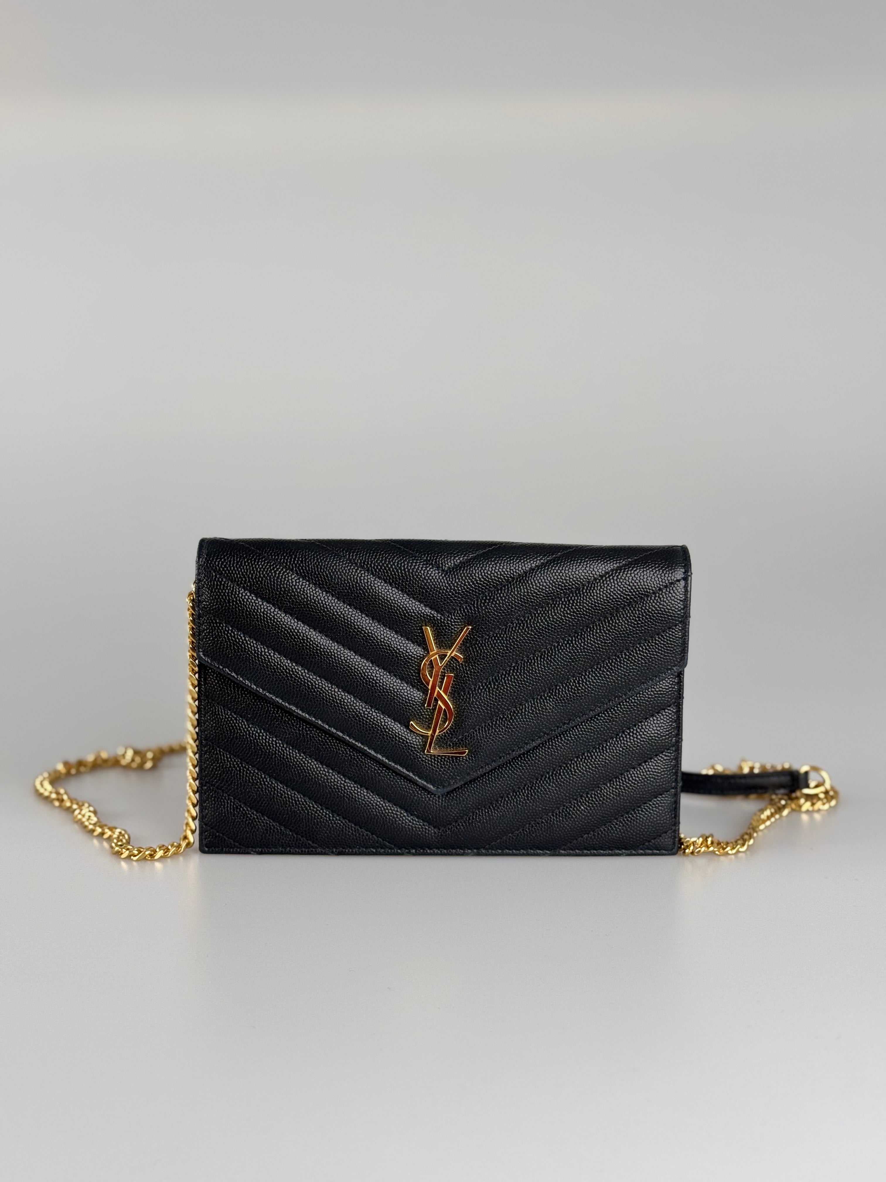 Saint Laurent YSL Chain Wallet Monogram Nero Wallet On A Chain bag