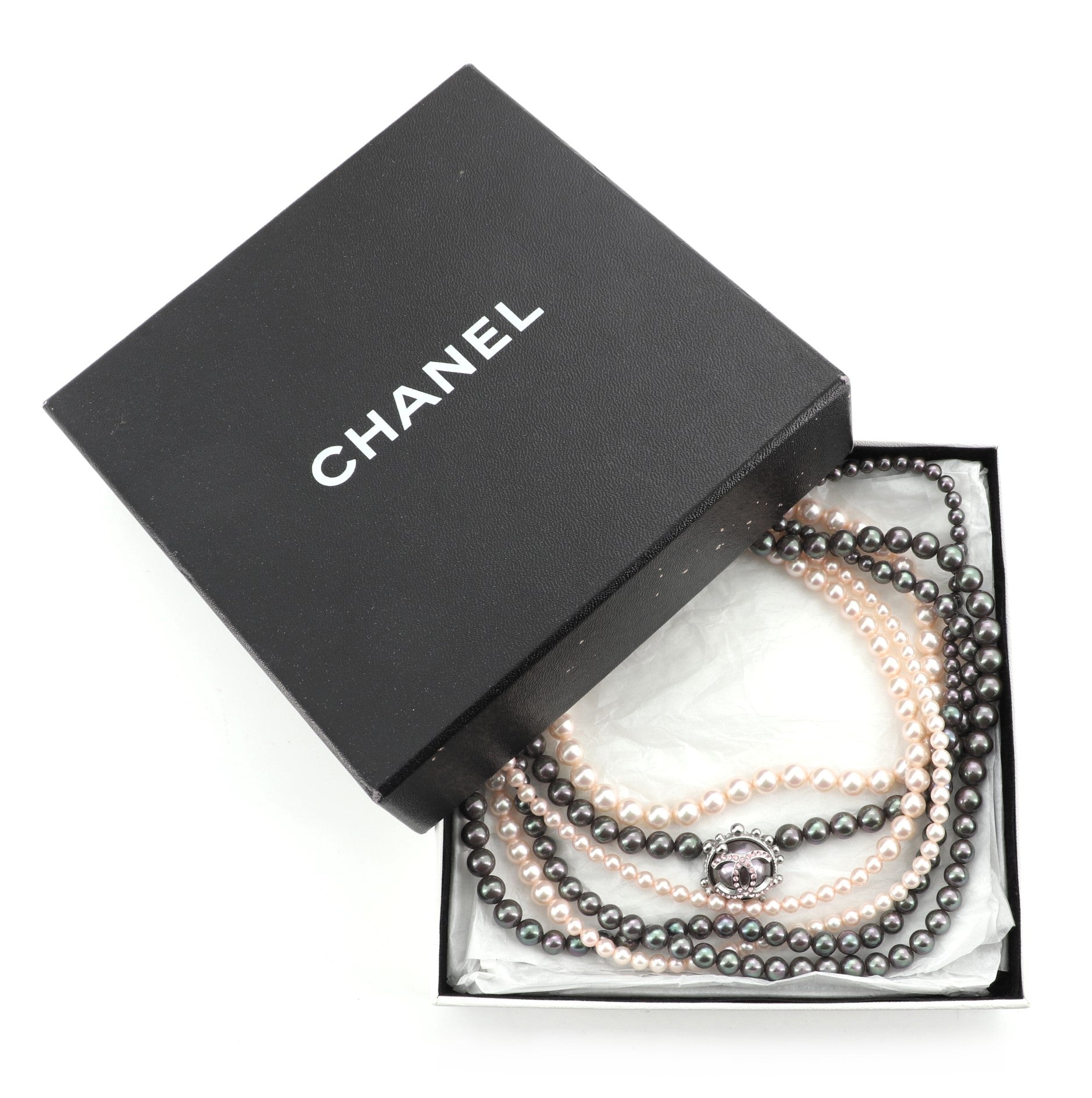 CC Multiple Strand Necklace Faux Pearls