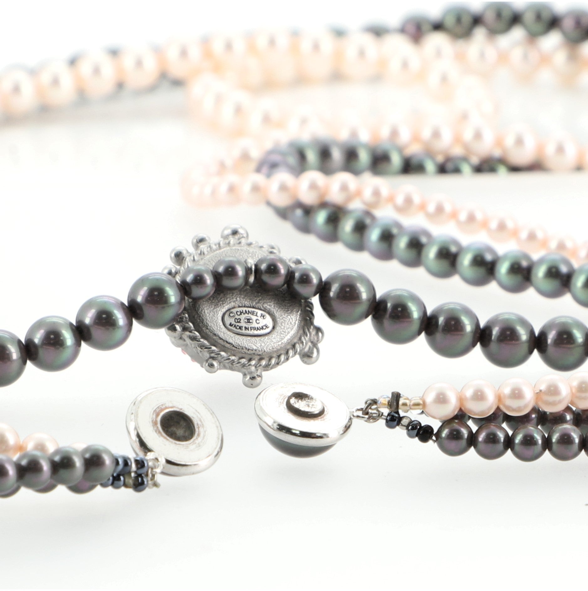 CC Multiple Strand Necklace Faux Pearls