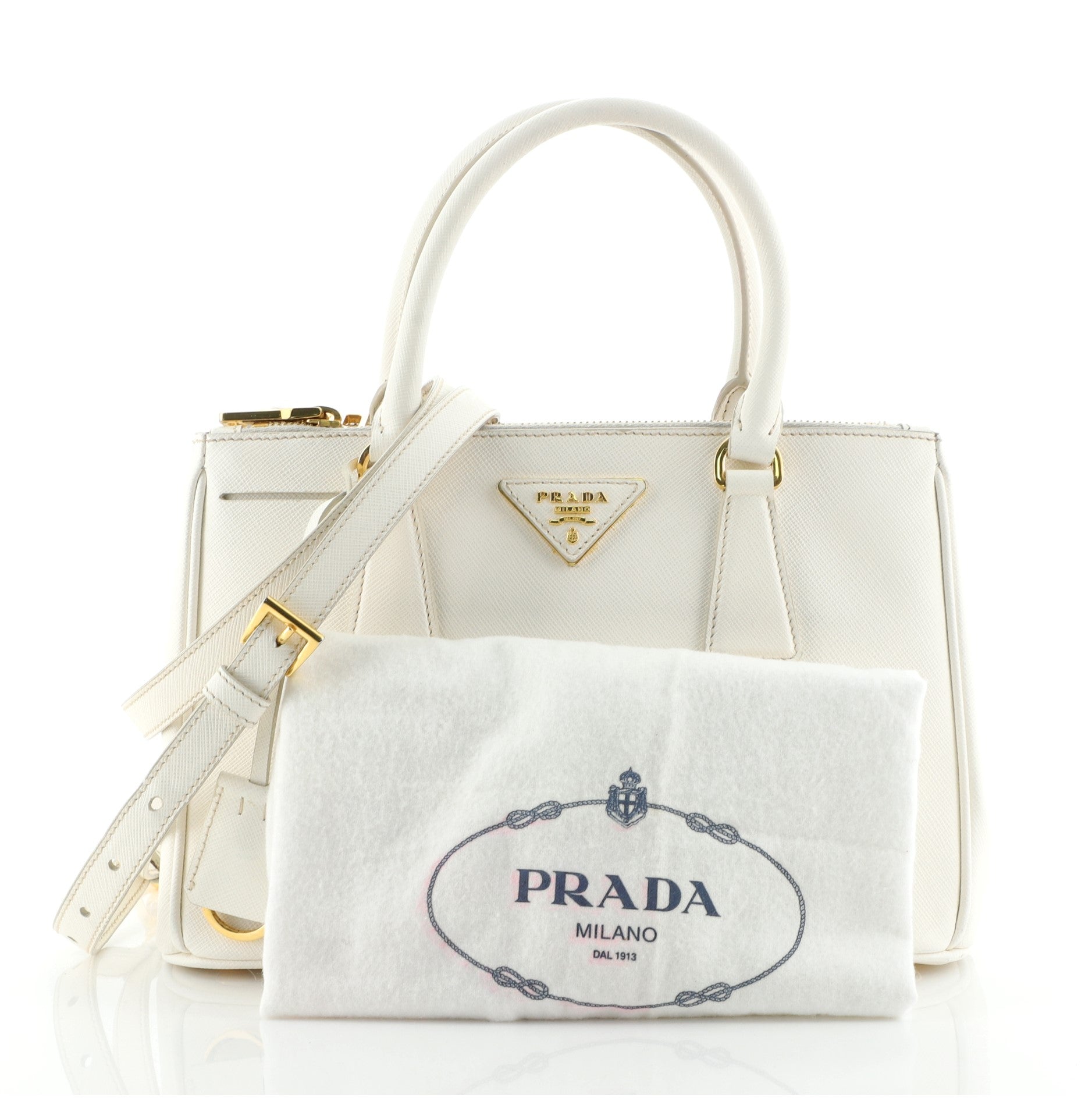 Double Zip Lux Tote Saffiano Leather Mini