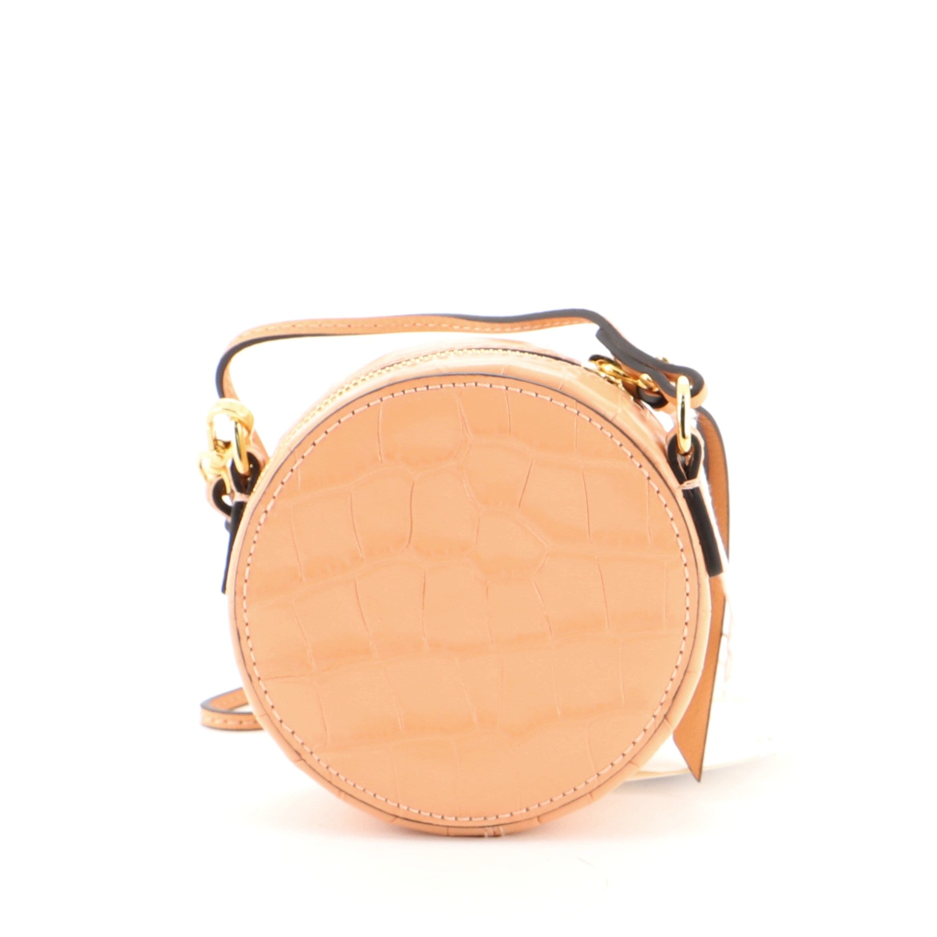 C Circle Crossbody Bag Crocodile Embossed Leather Mini