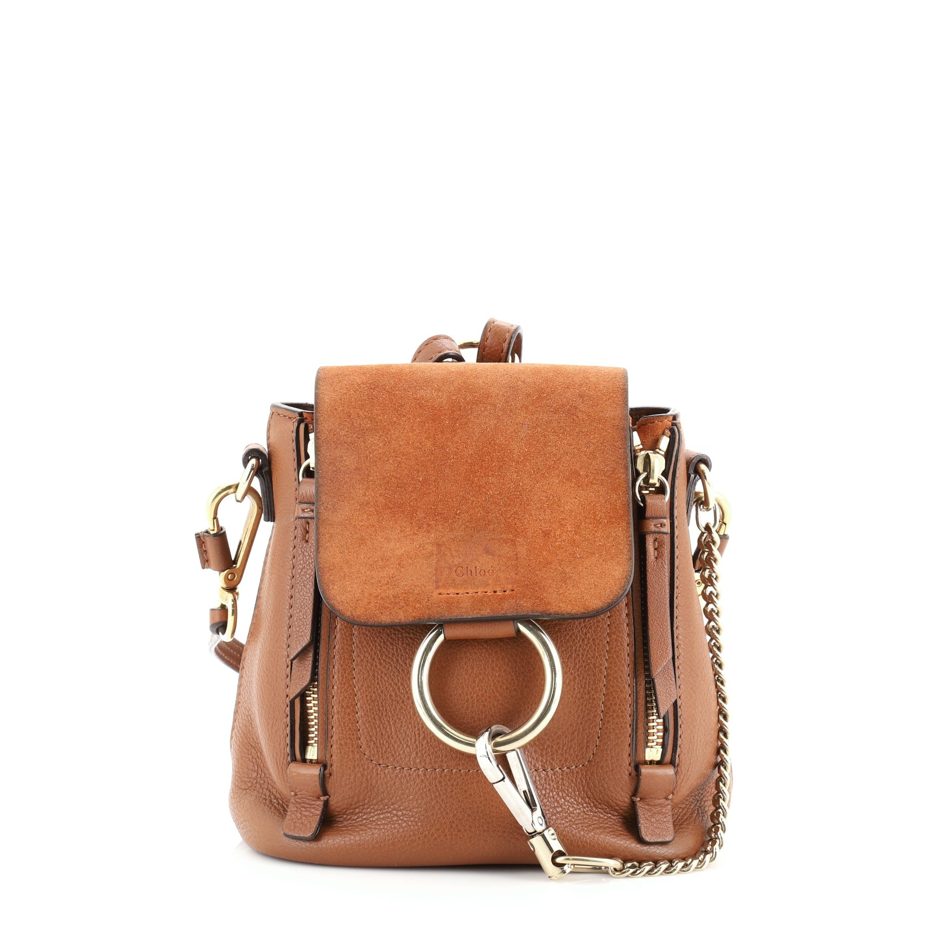 Faye Backpack Leather and Suede Mini
