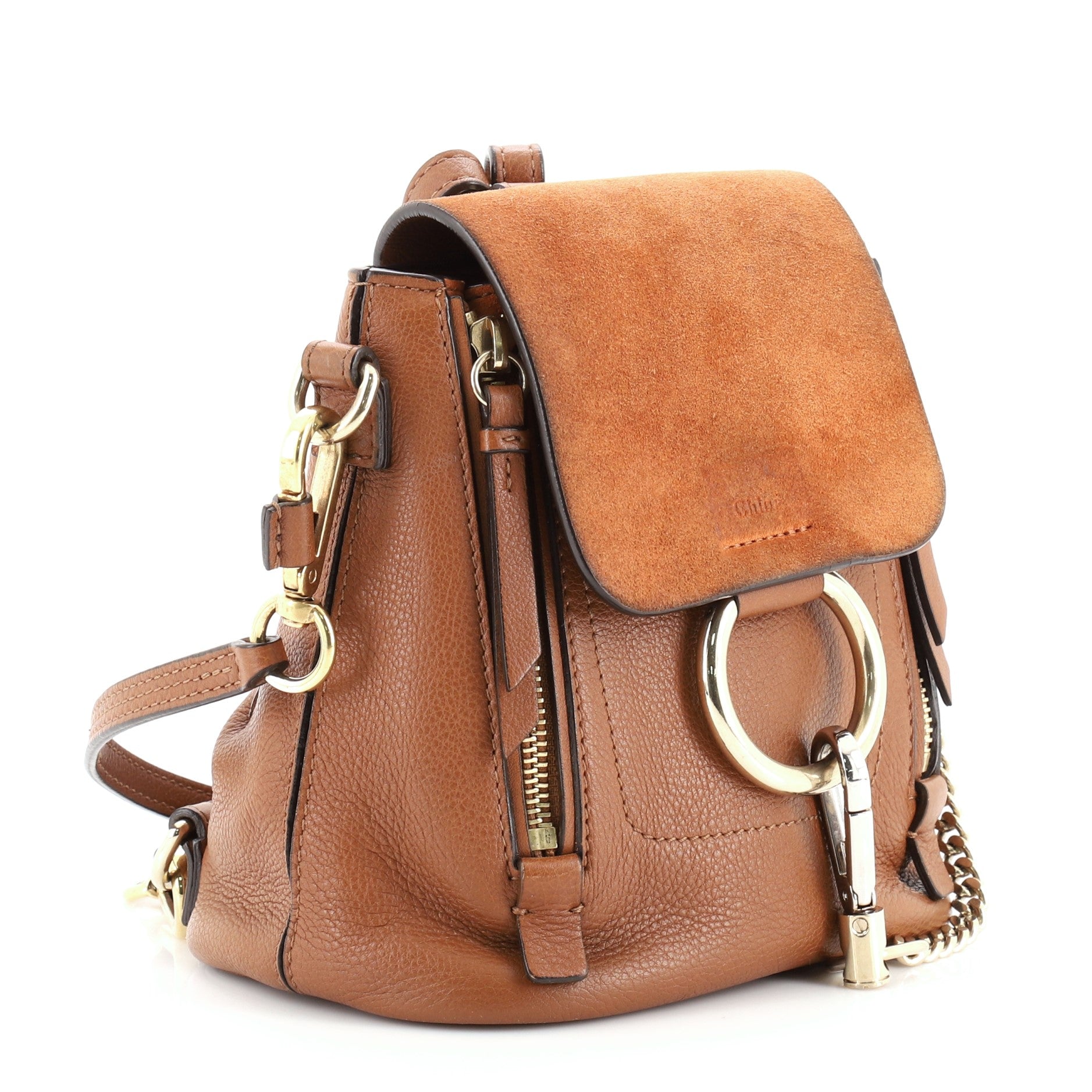 Faye Backpack Leather and Suede Mini