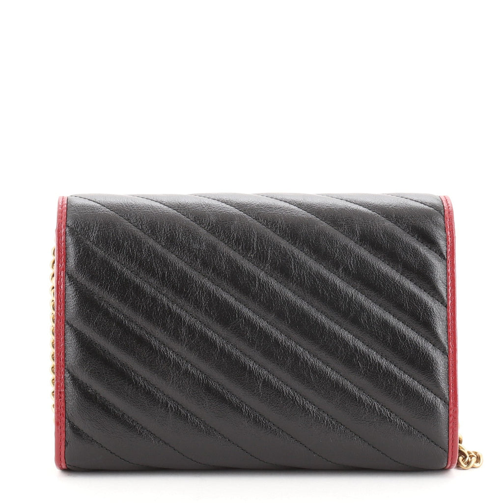 GG Marmont Chain Wallet Diagonal Quilted Leather Mini