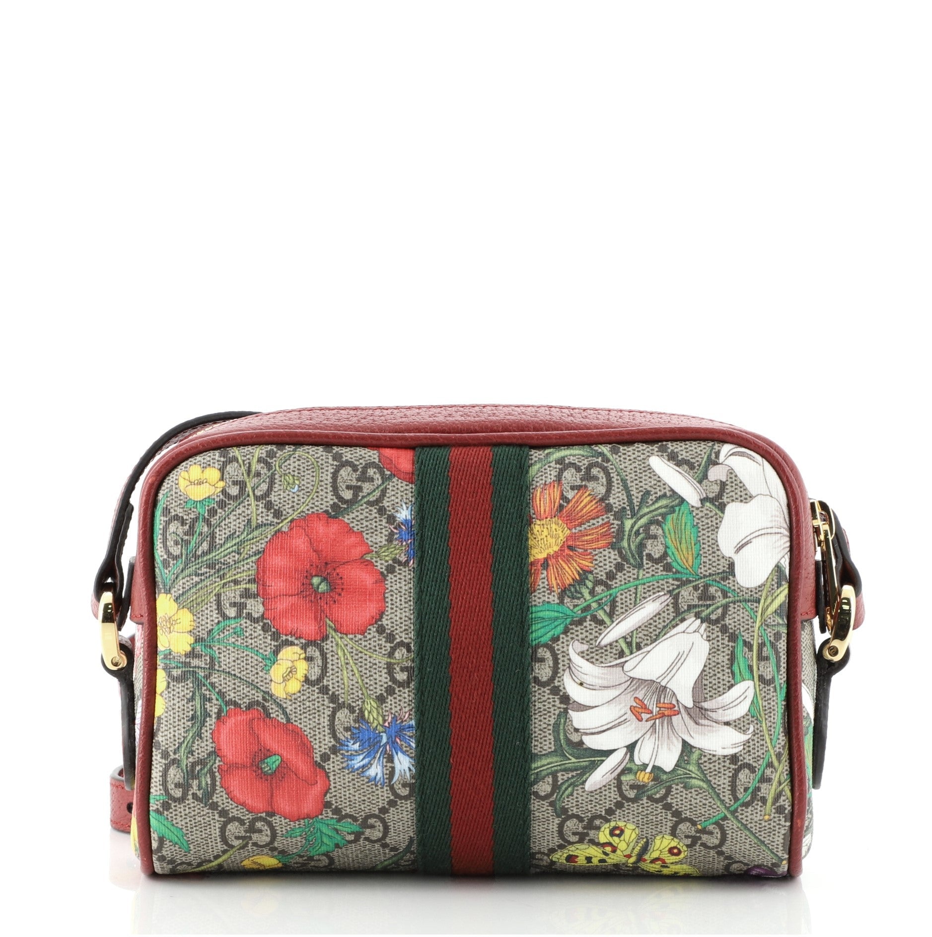 Ophidia Shoulder Bag Flora GG Coated Canvas Mini