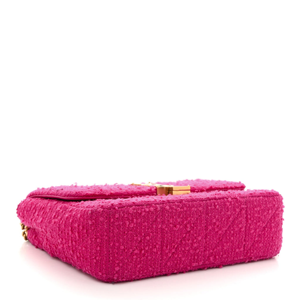 Boucle Tweed Patchwork Monogram Medium Jamie Baguette Magenta