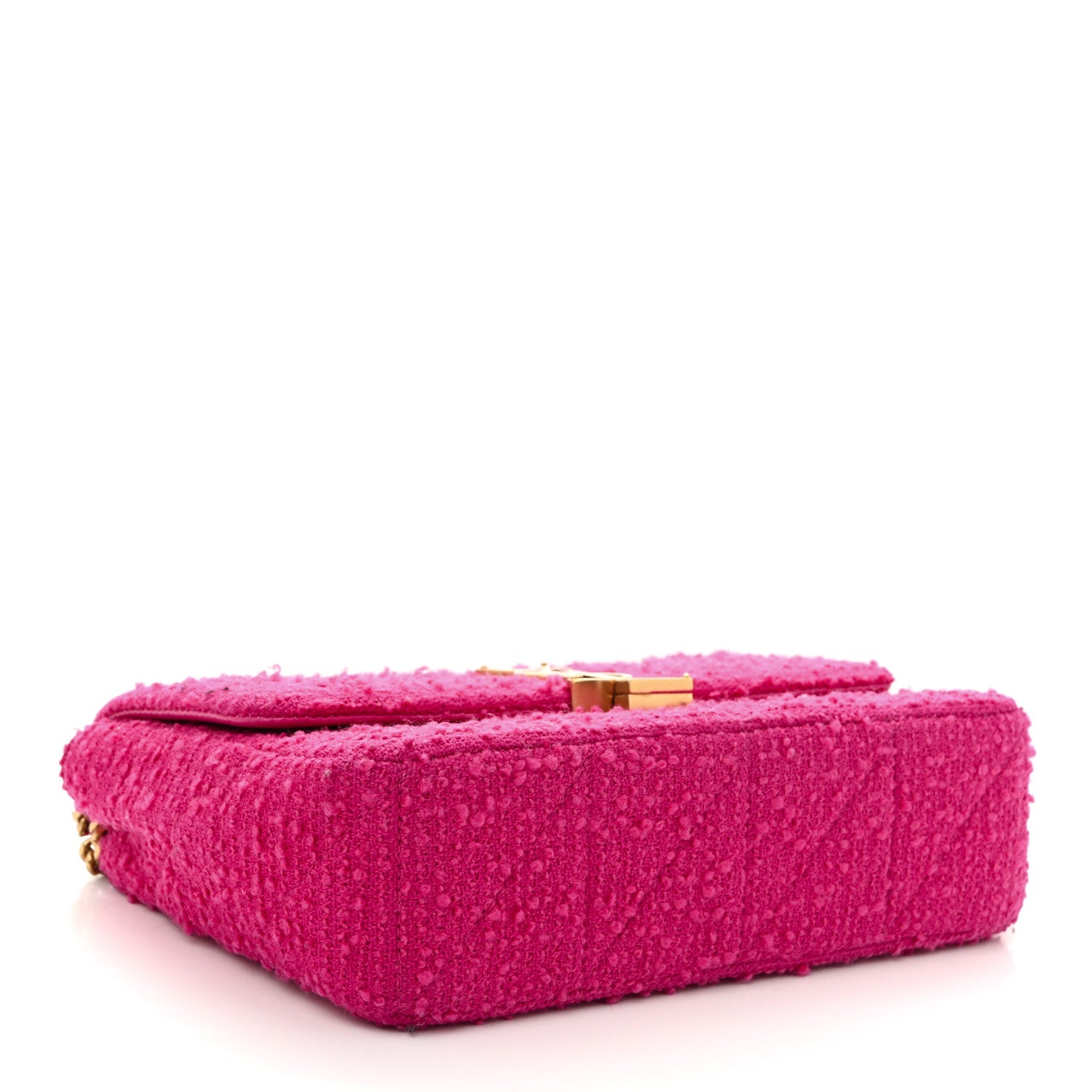 Boucle Tweed Patchwork Monogram Medium Jamie Baguette Magenta