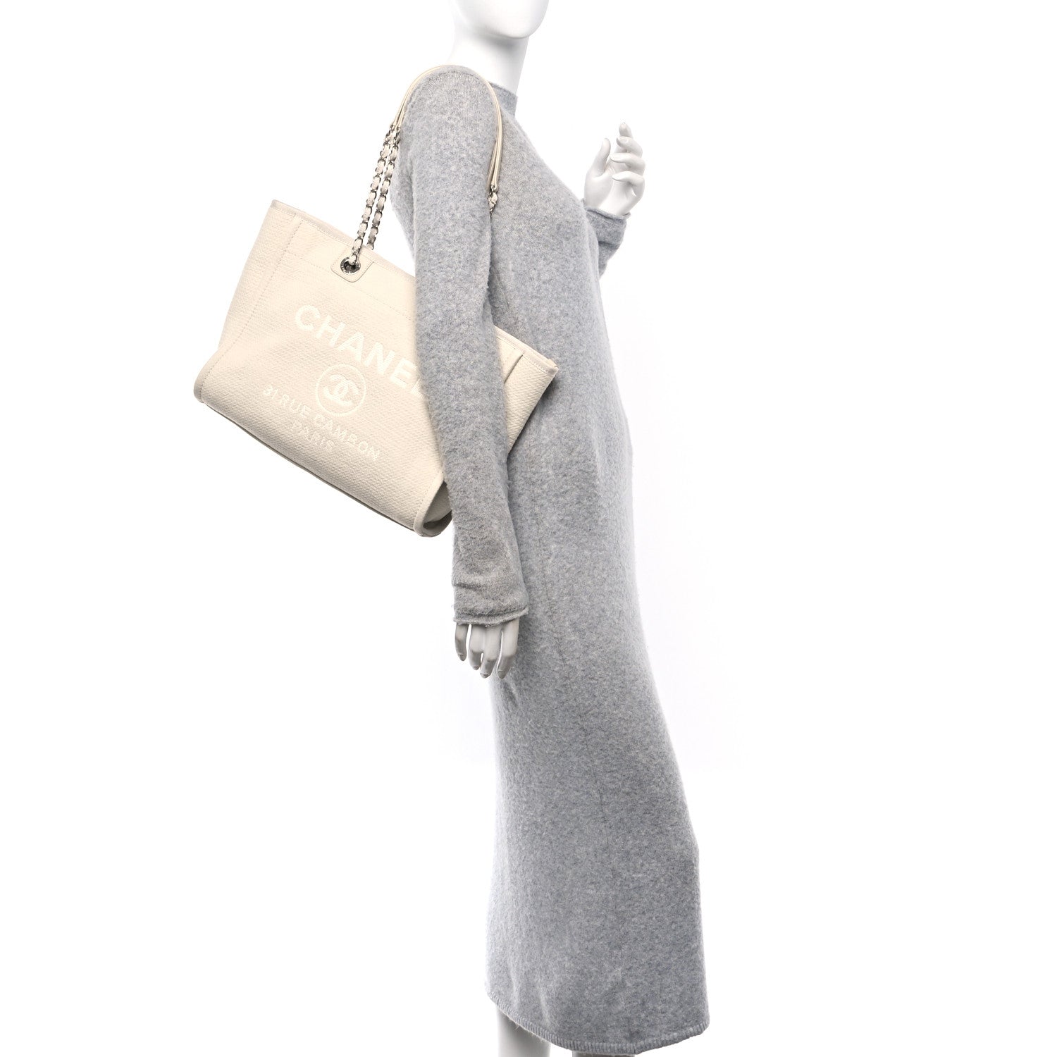 Mixed Fibers Small Deauville Tote White