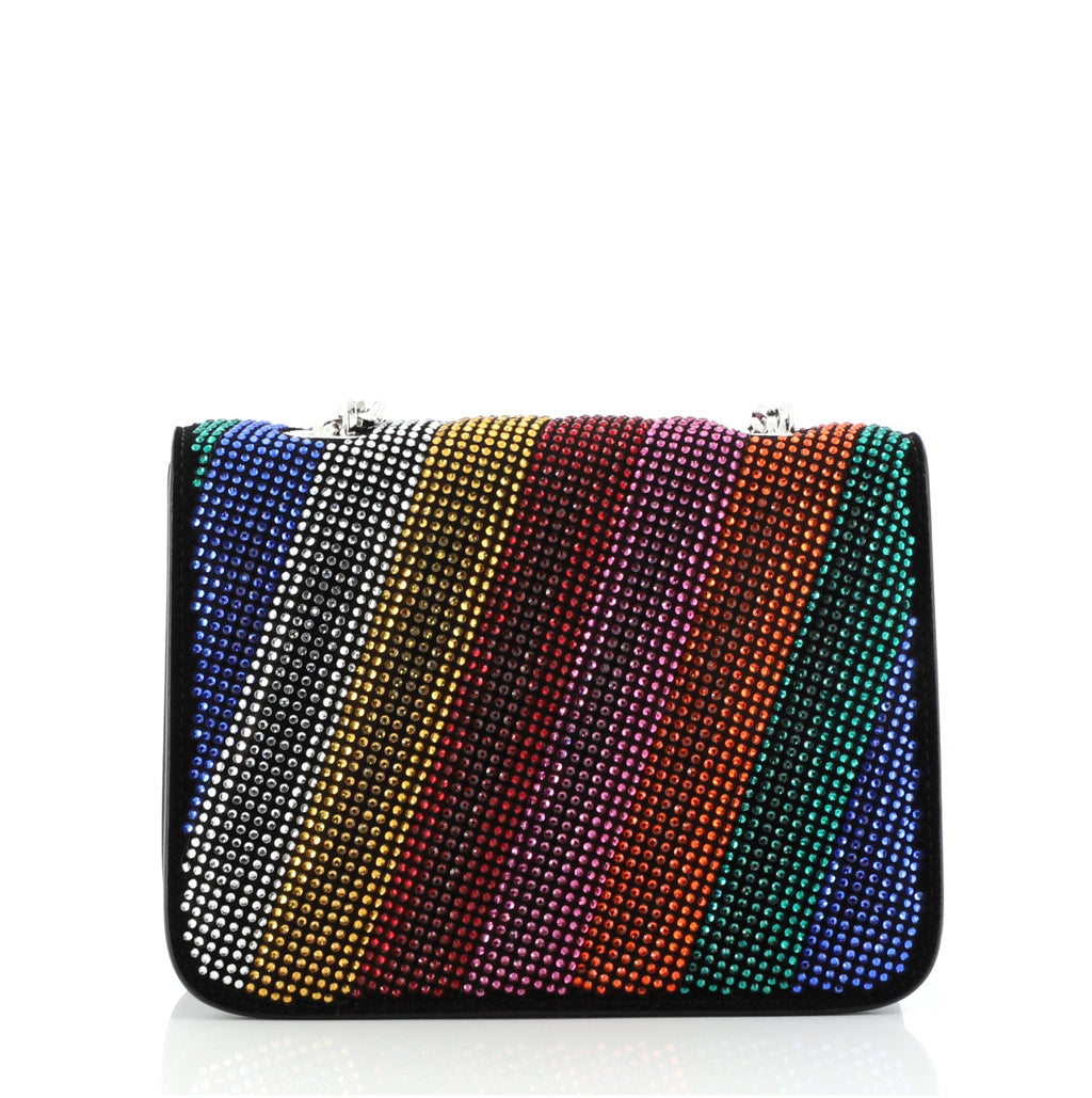 Miss Vara Bow Crossbody Bag Crystal Embellished Leather Mini
