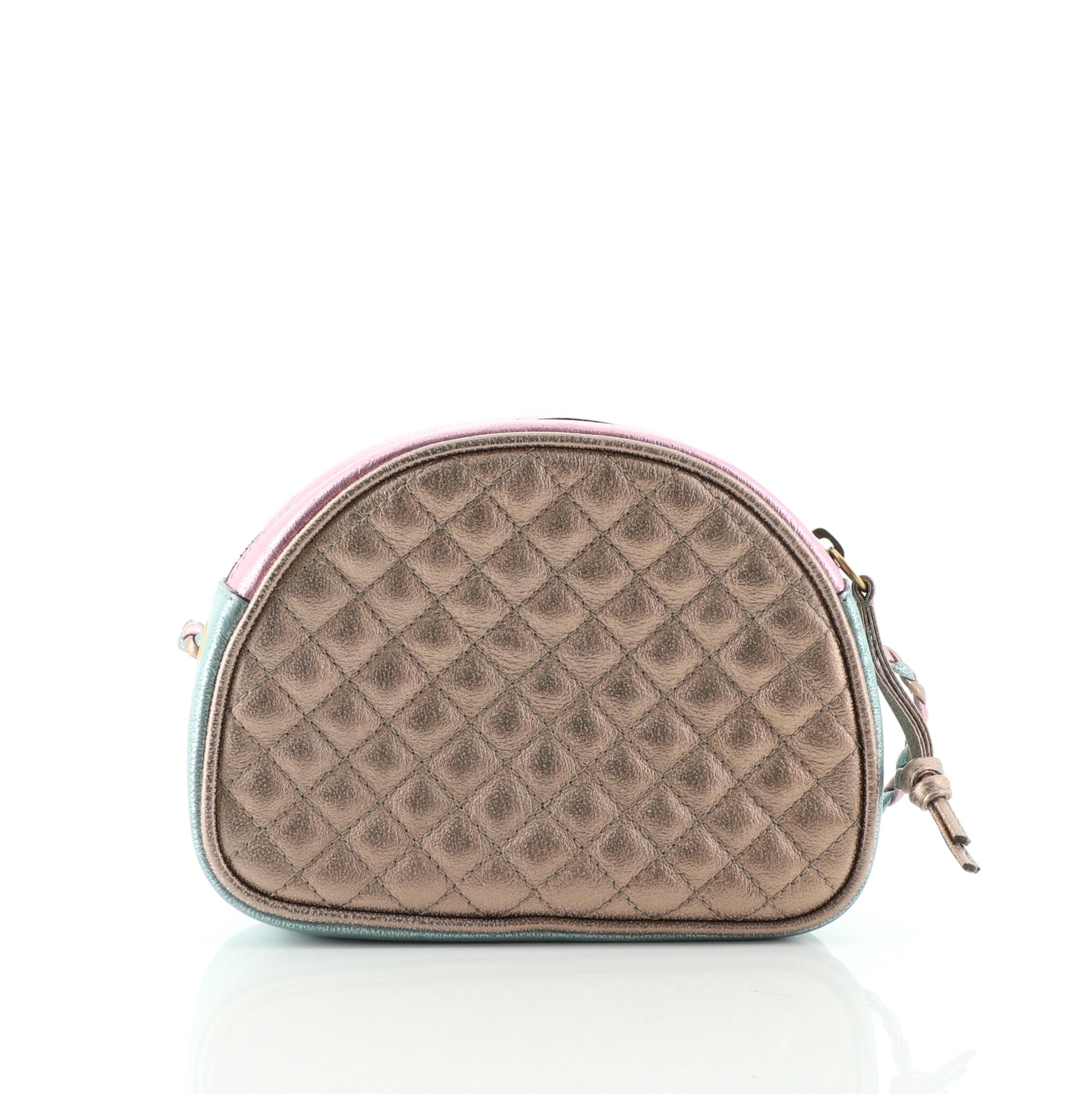 Trapuntata Camera Shoulder Bag Quilted Laminated Leather Mini