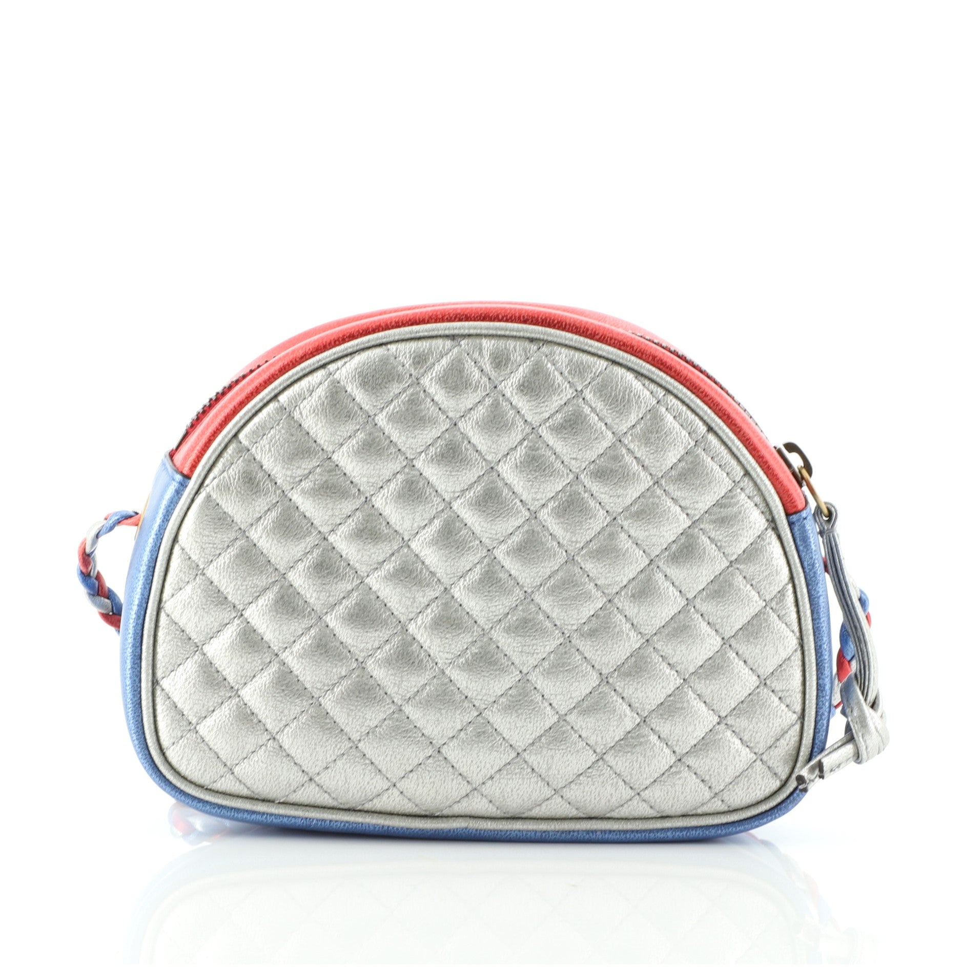 Trapuntata Camera Shoulder Bag Quilted Laminated Leather Mini