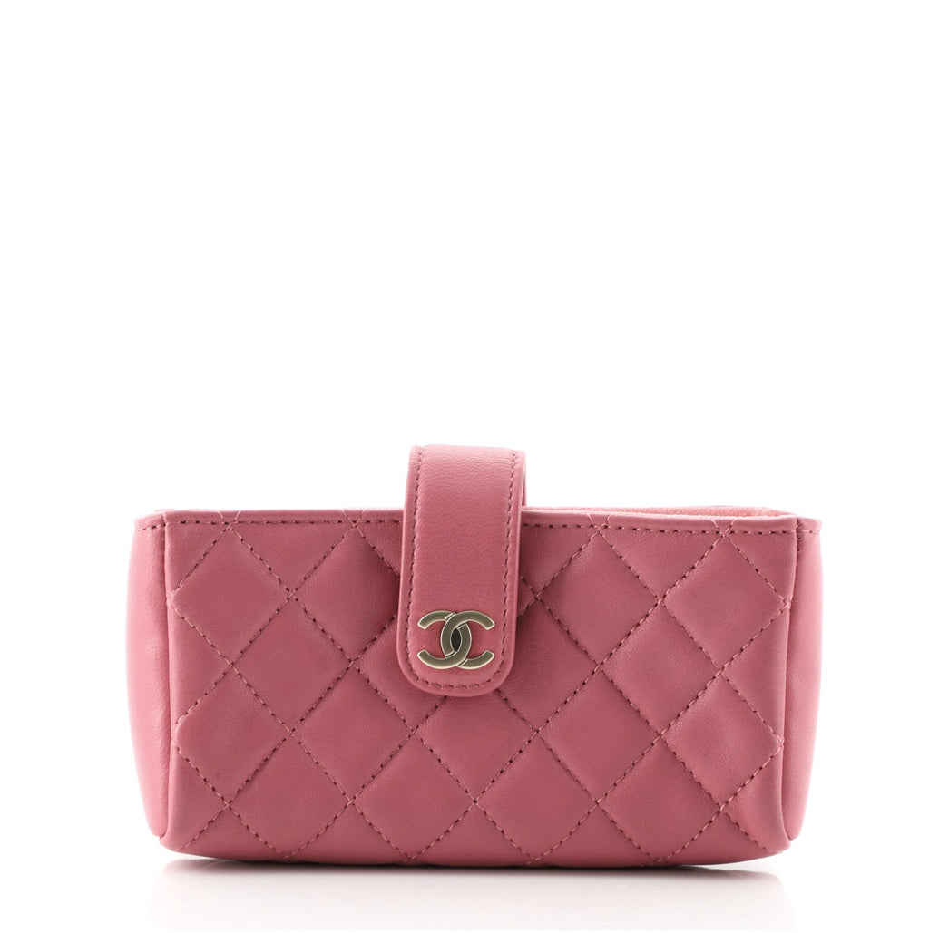 Phone Holder Clutch Quilted Lambskin