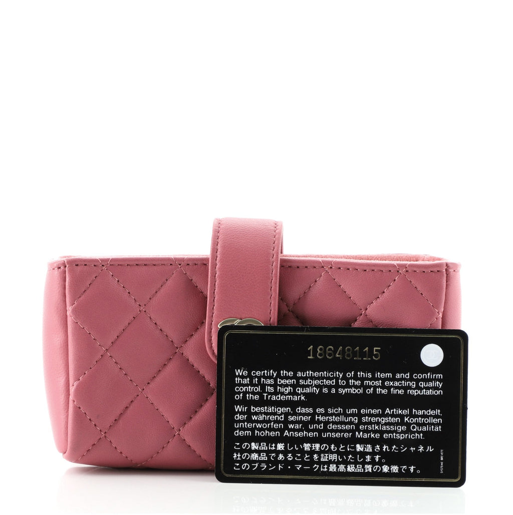 Phone Holder Clutch Quilted Lambskin