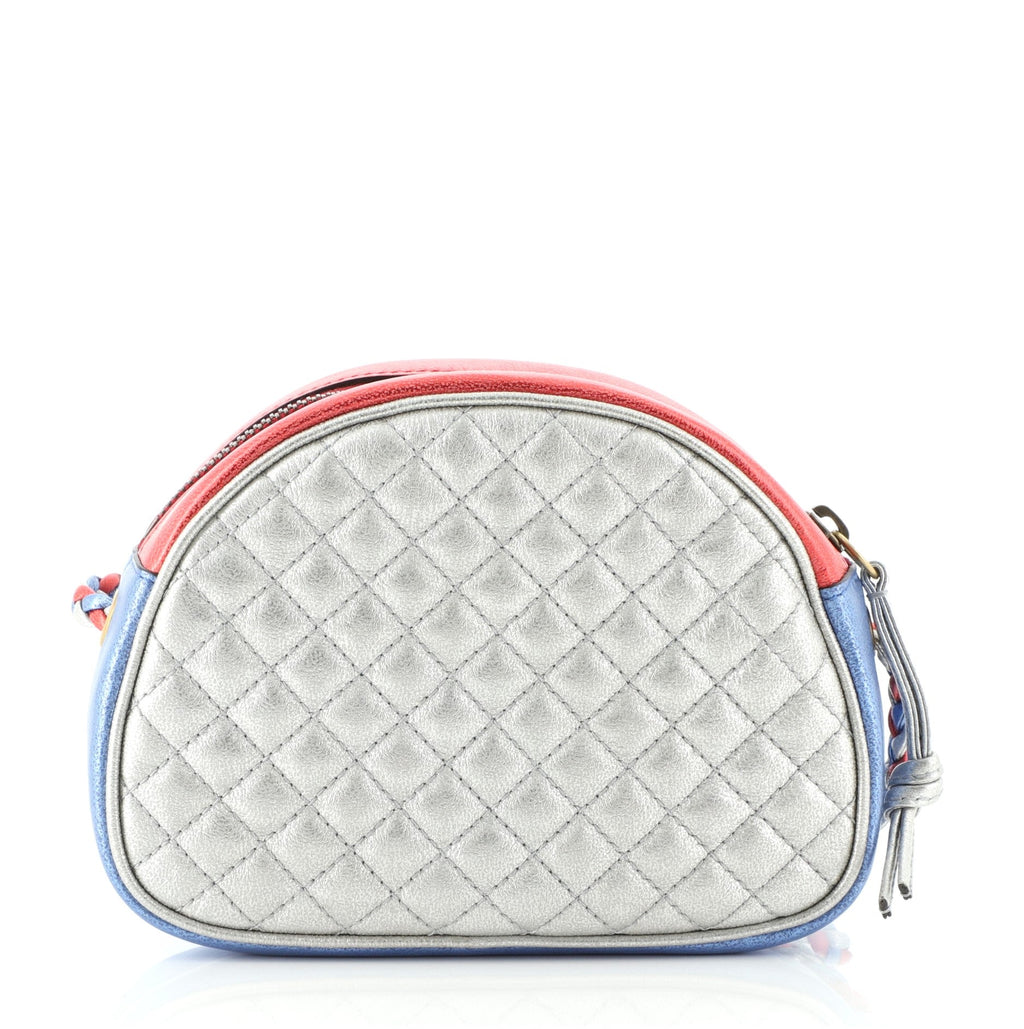 Trapuntata Camera Shoulder Bag Quilted Laminated Leather Mini