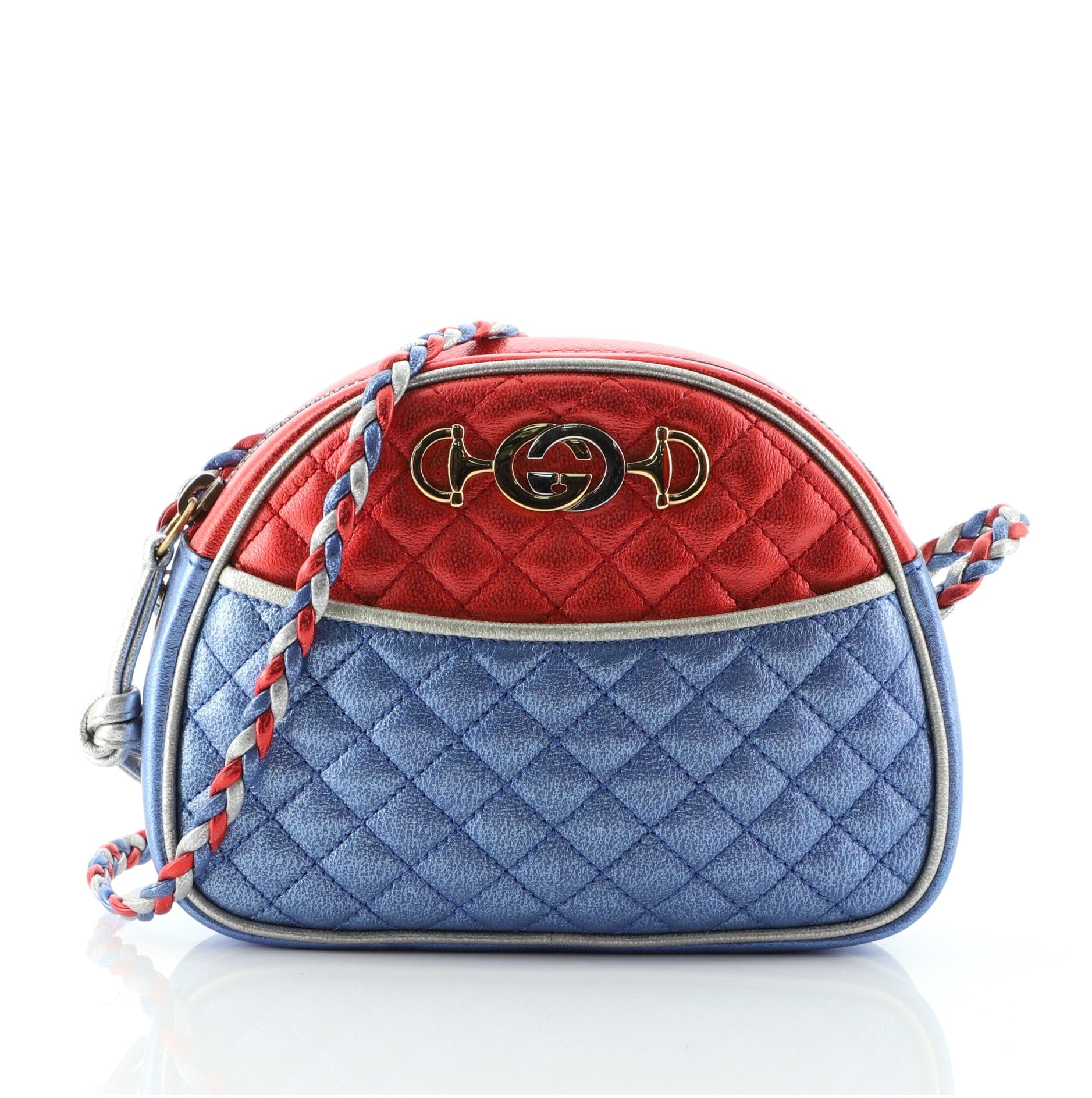 Trapuntata Camera Shoulder Bag Quilted Laminated Leather Mini