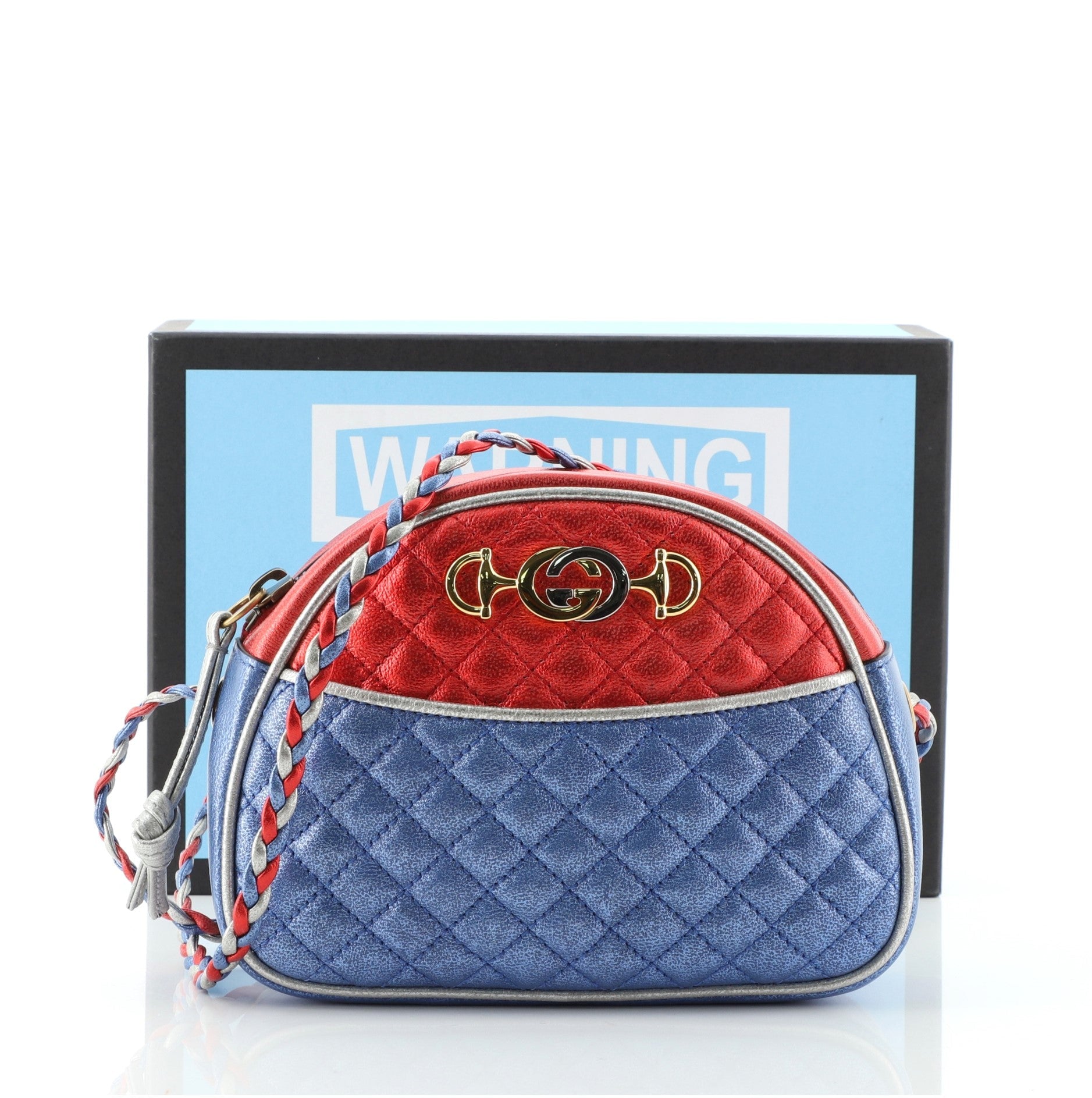Trapuntata Camera Shoulder Bag Quilted Laminated Leather Mini