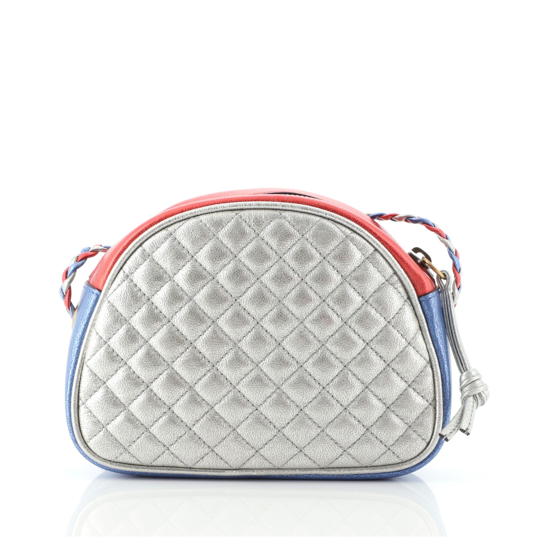 Trapuntata Camera Shoulder Bag Quilted Laminated Leather Mini