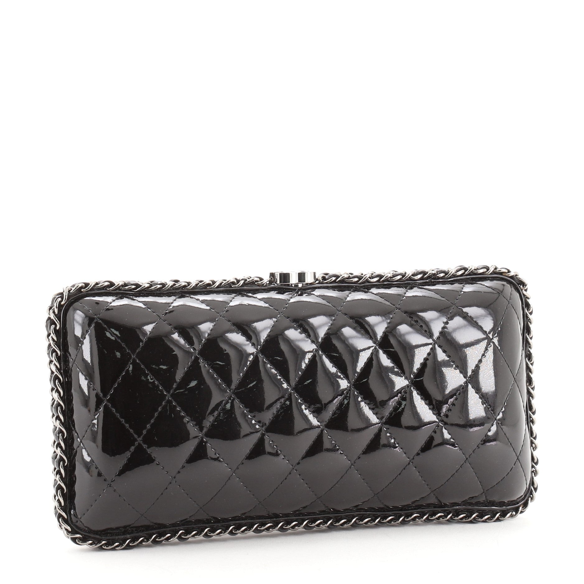 Chain Around Clutch Quilted Patent Small