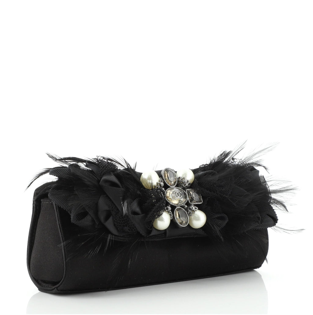 Paris-Moscow Feather Clutch Satin