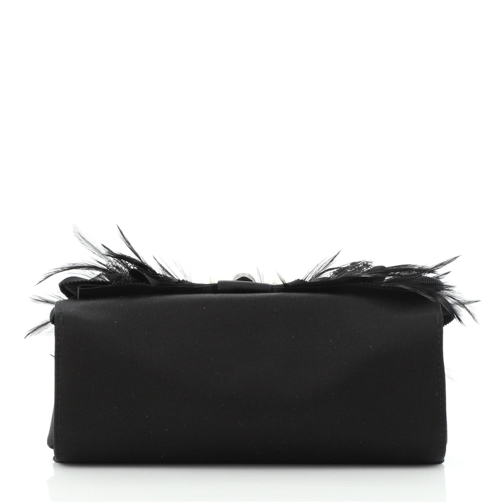 Paris-Moscow Feather Clutch Satin
