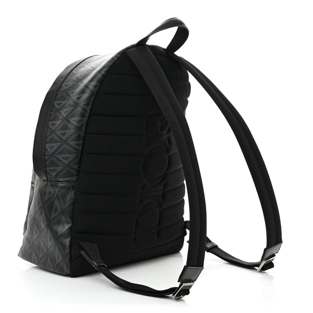 Coated Canvas CD Diamond Rider Zipped Backpack Black