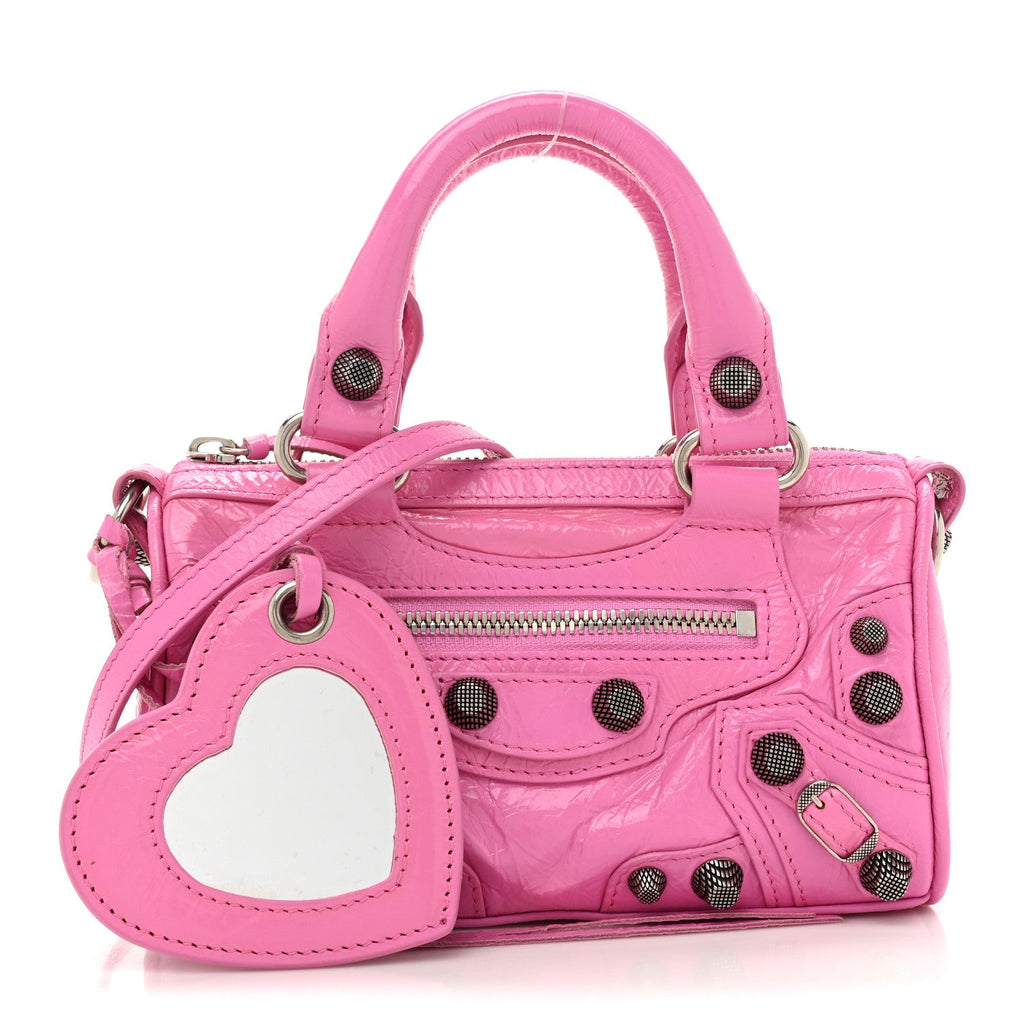 Agneau Arena Mini Le Cagole Duffle Crossbody Bag Light Pink
