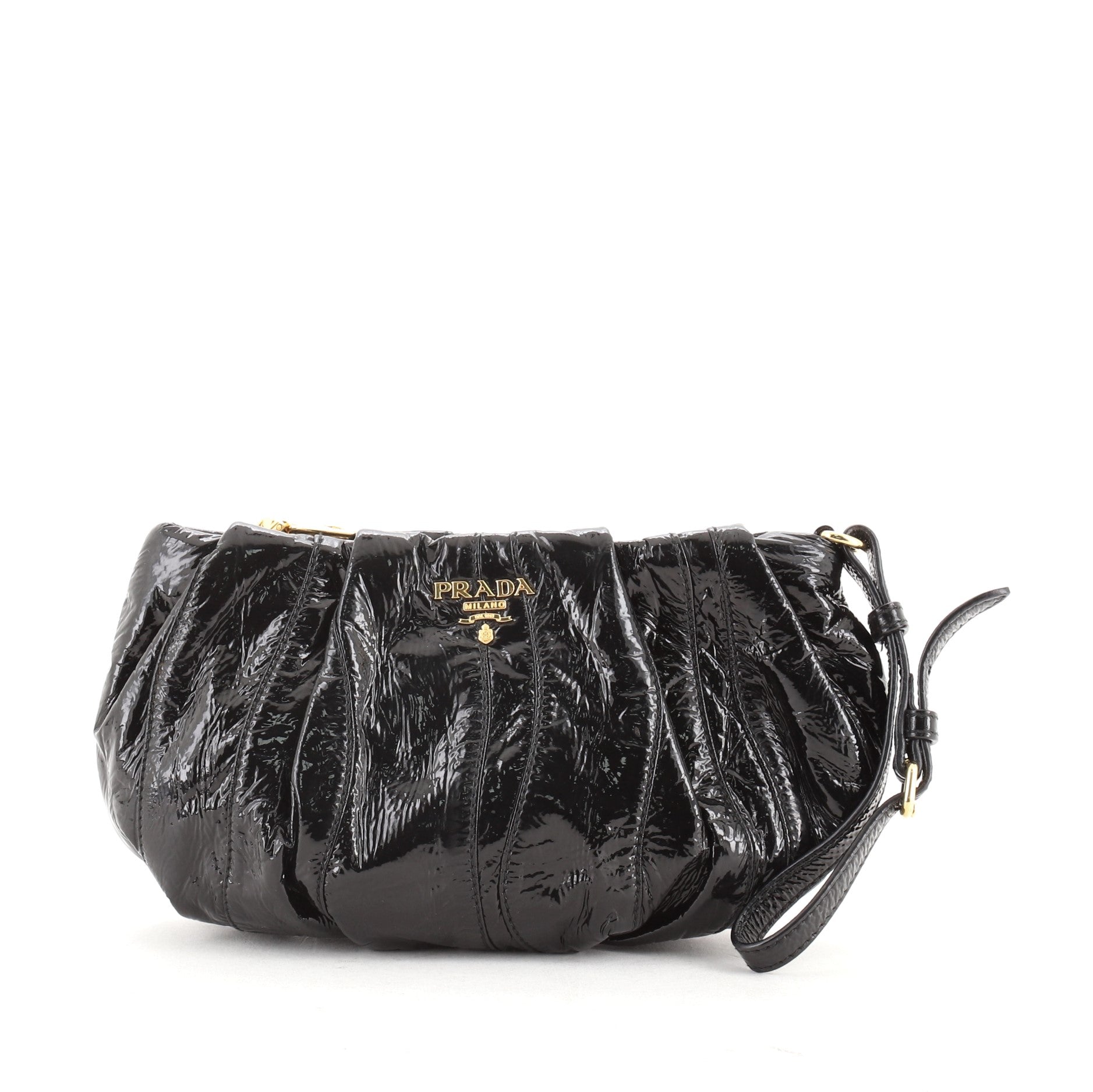 Wristlet Clutch Pleated Vernice Naplak