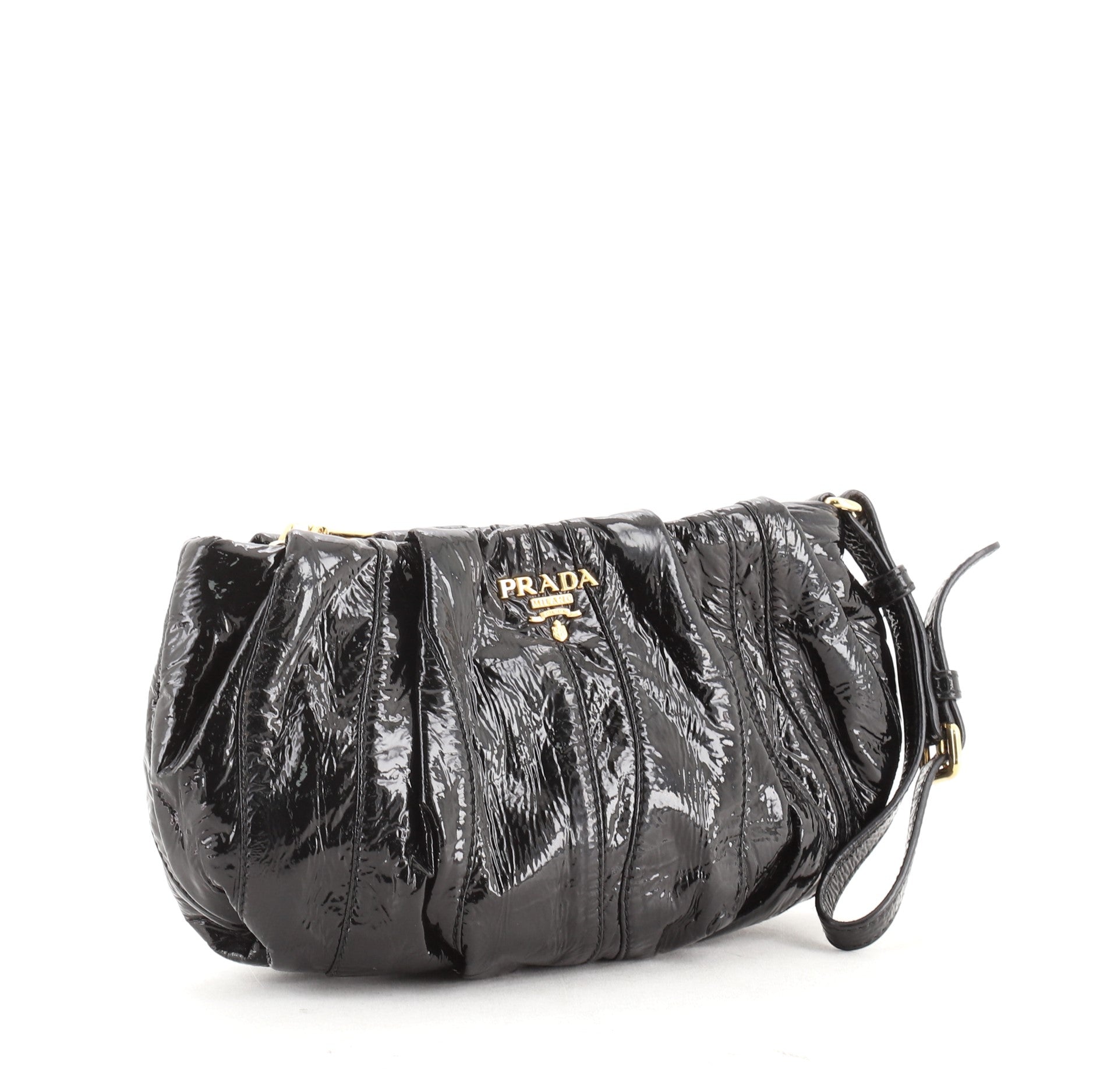 Wristlet Clutch Pleated Vernice Naplak