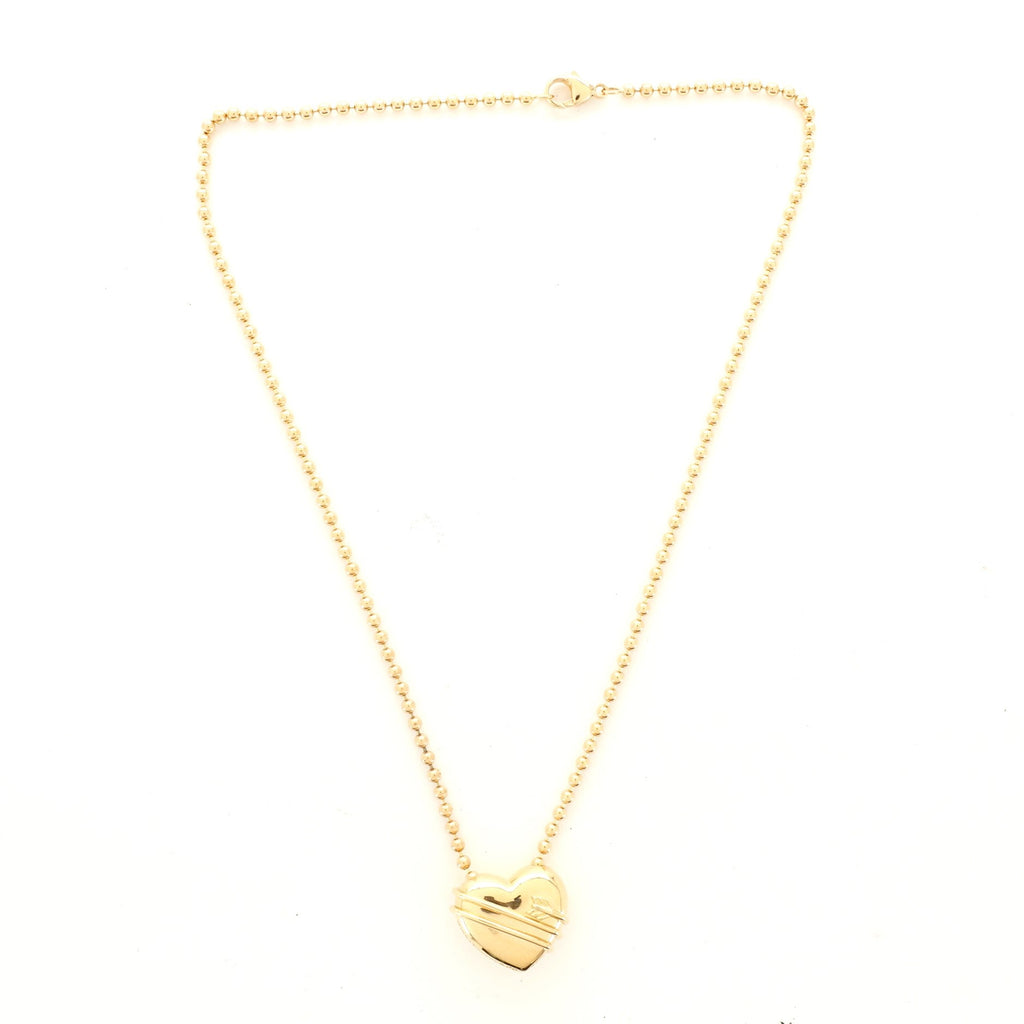 Cupid's Arrow Heart Pendant Necklace 18K Yellow Gold