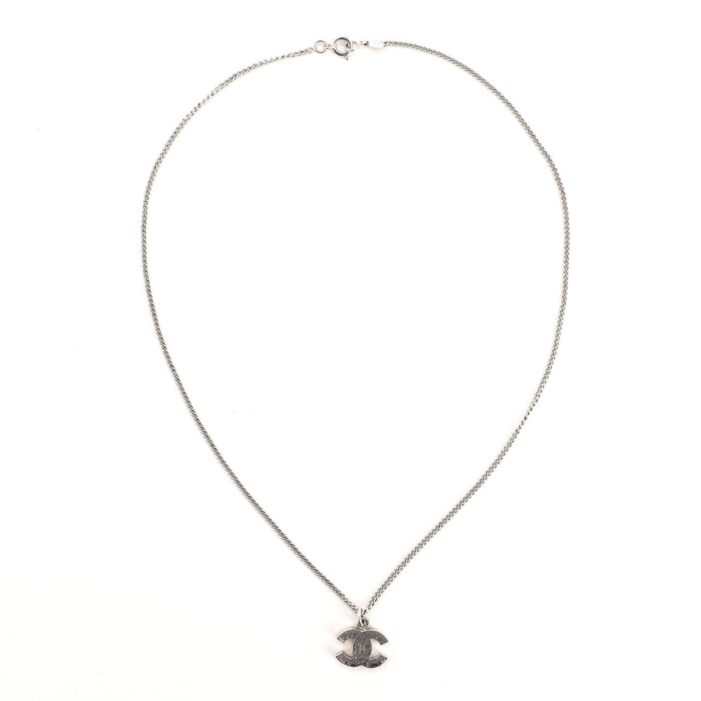 CC Crystal Logo Necklace Metal