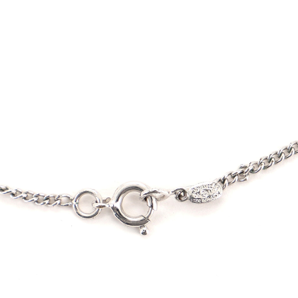 CC Crystal Logo Necklace Metal