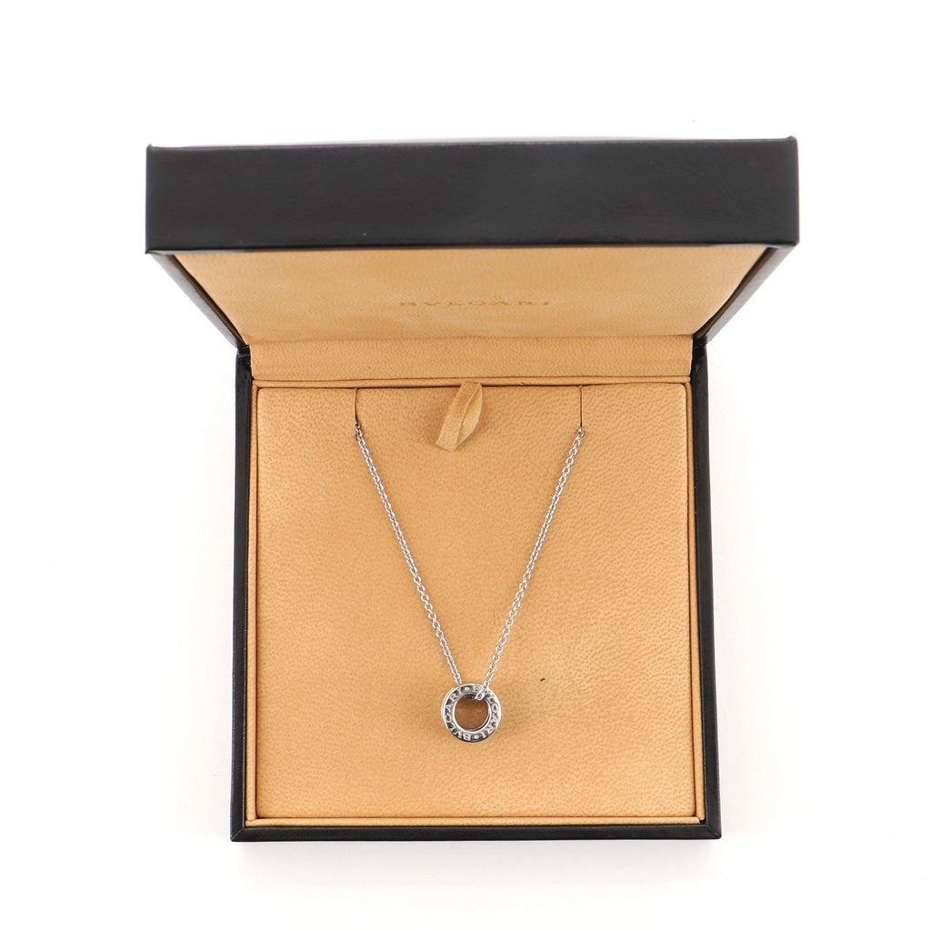 B.Zero1 Pendant Necklace 18K White Gold with Diamonds