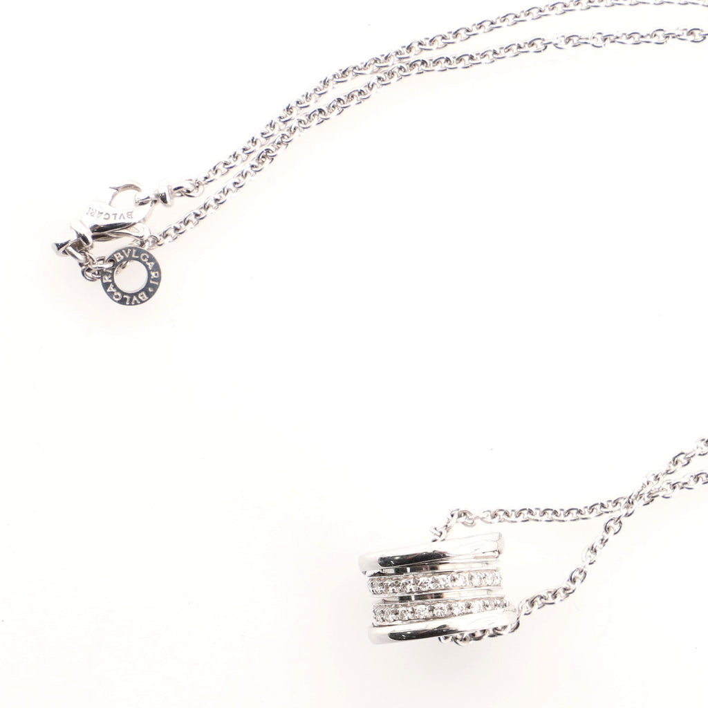 B.Zero1 Pendant Necklace 18K White Gold with Diamonds