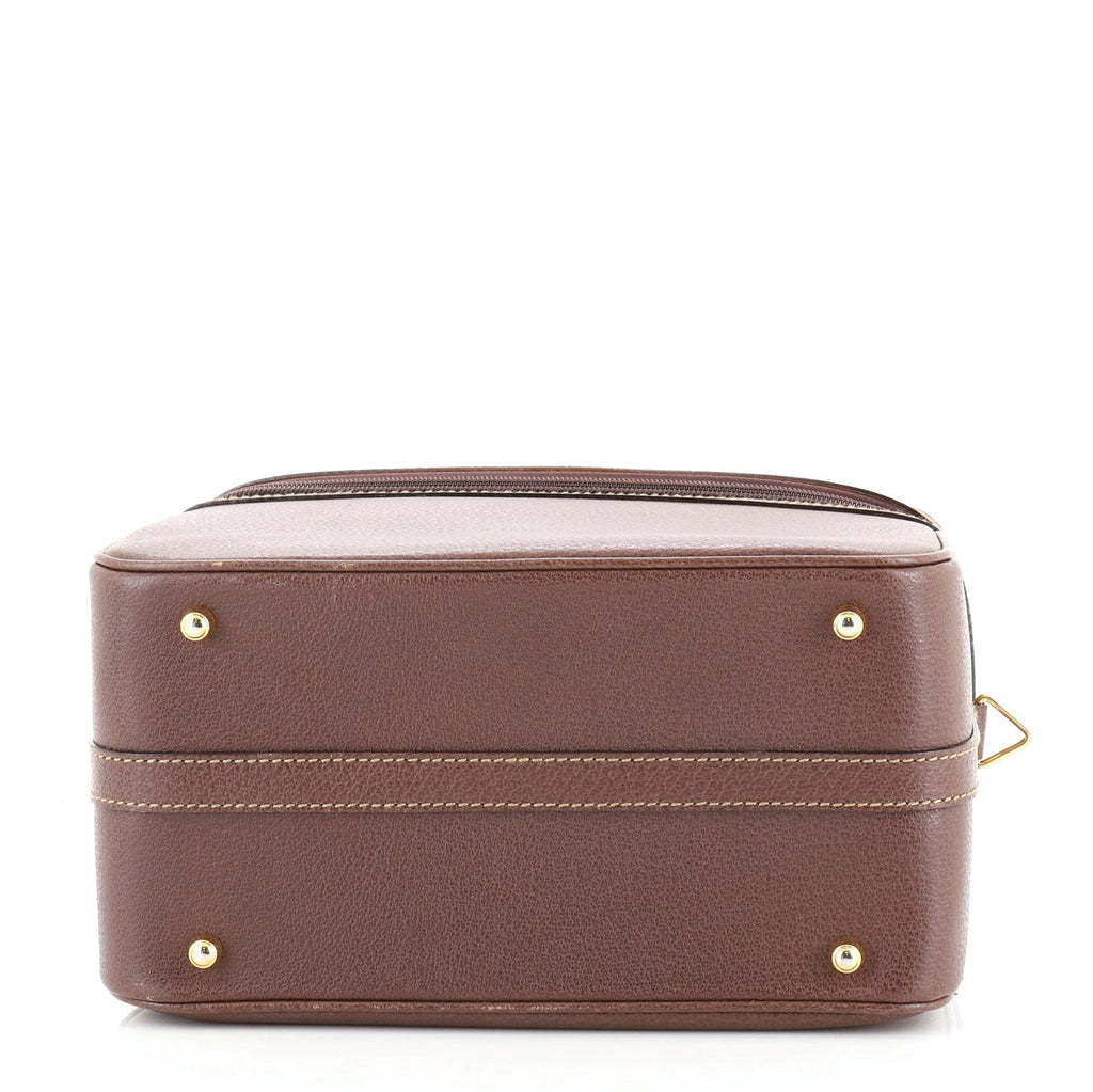 Vintage Bamboo Vanity Case Leather Medium