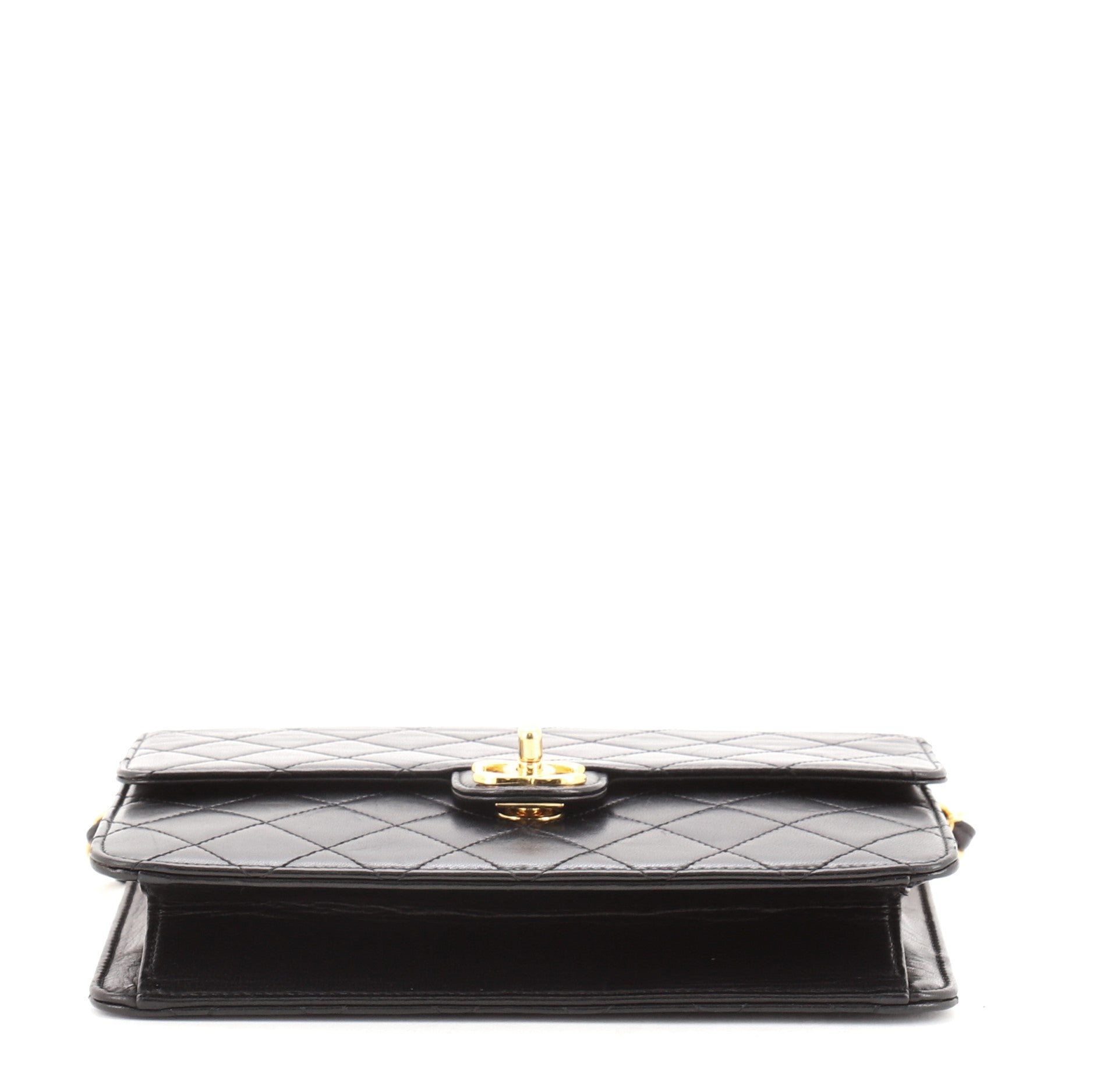 Vintage Clutch with Chain Quilted Leather Small
