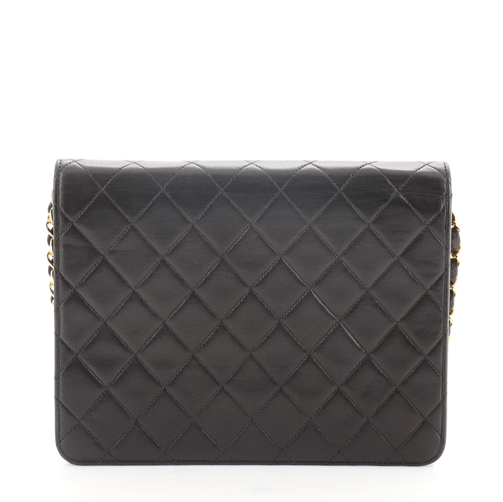 Vintage Clutch with Chain Quilted Leather Small
