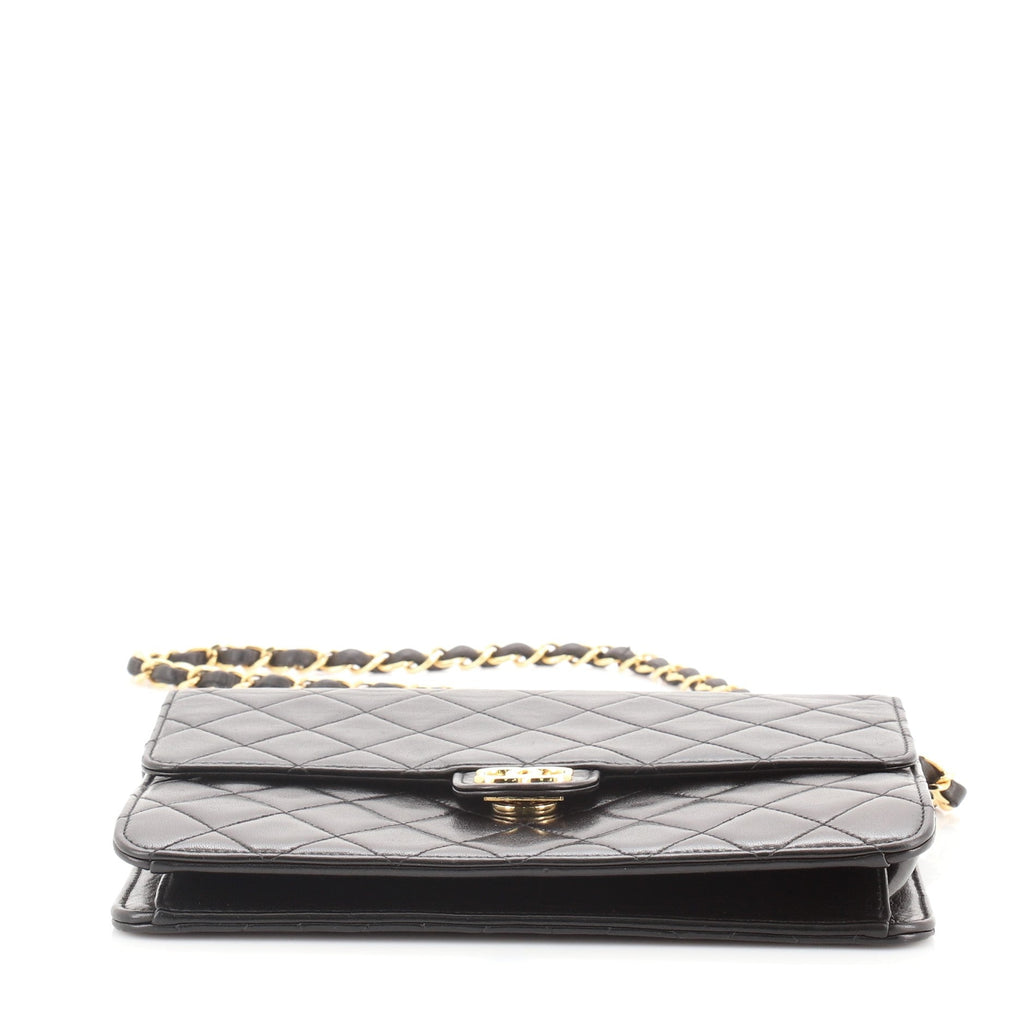 Vintage Clutch with Chain Quilted Leather Small