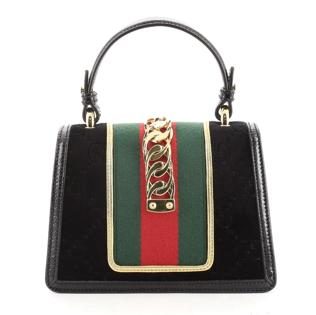 Sylvie Top Handle Bag GG Velvet Mini