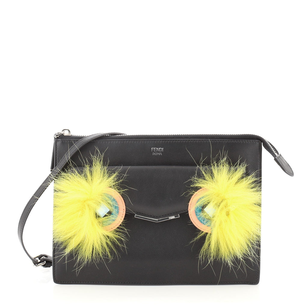 Monster Front Pocket Clutch Leather with Fur